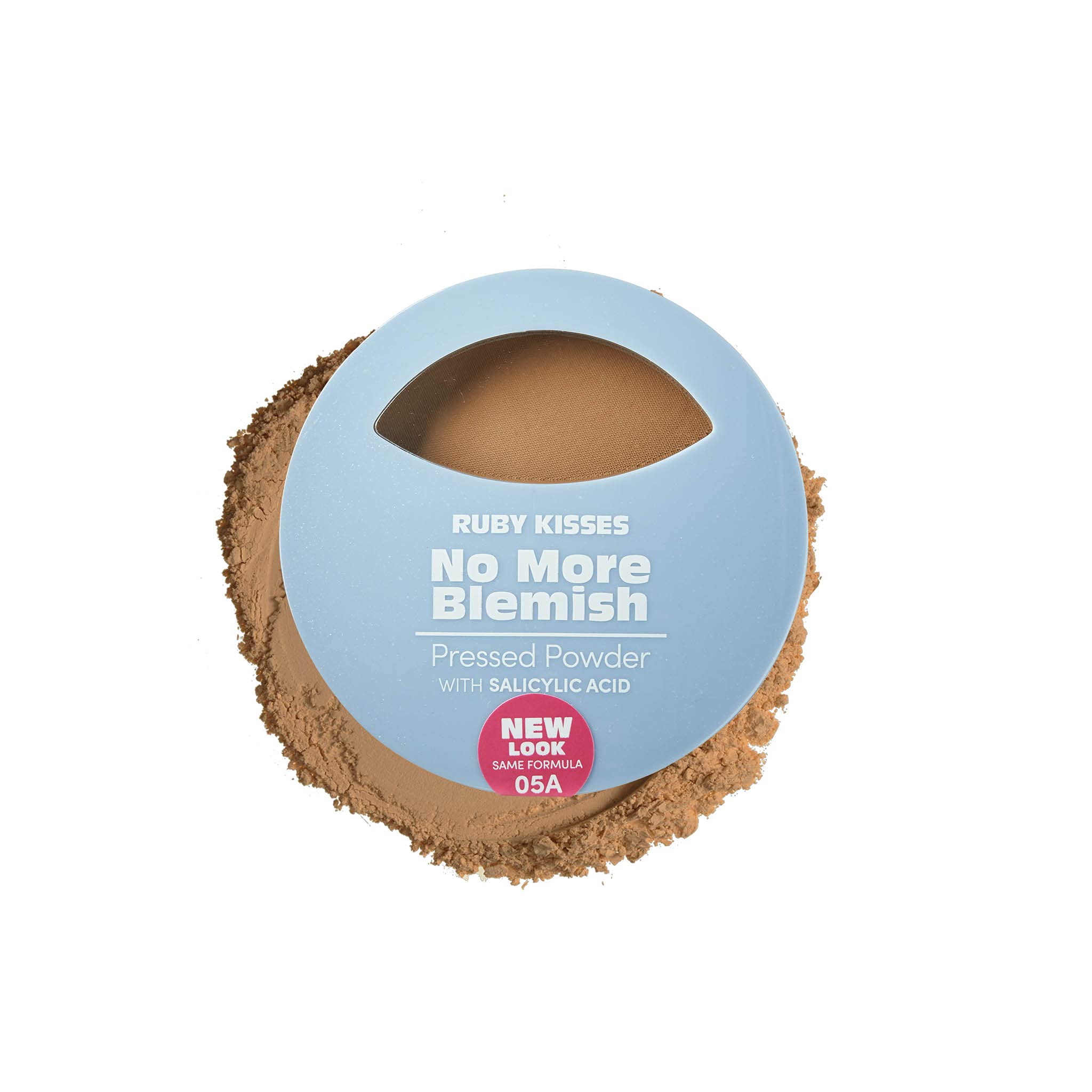 Ruby Kisses No More Blemish Face Powder with Salicylic Acid Korean Makeup Matte Finish Full Coverage Pressed Powder (Golden Brow