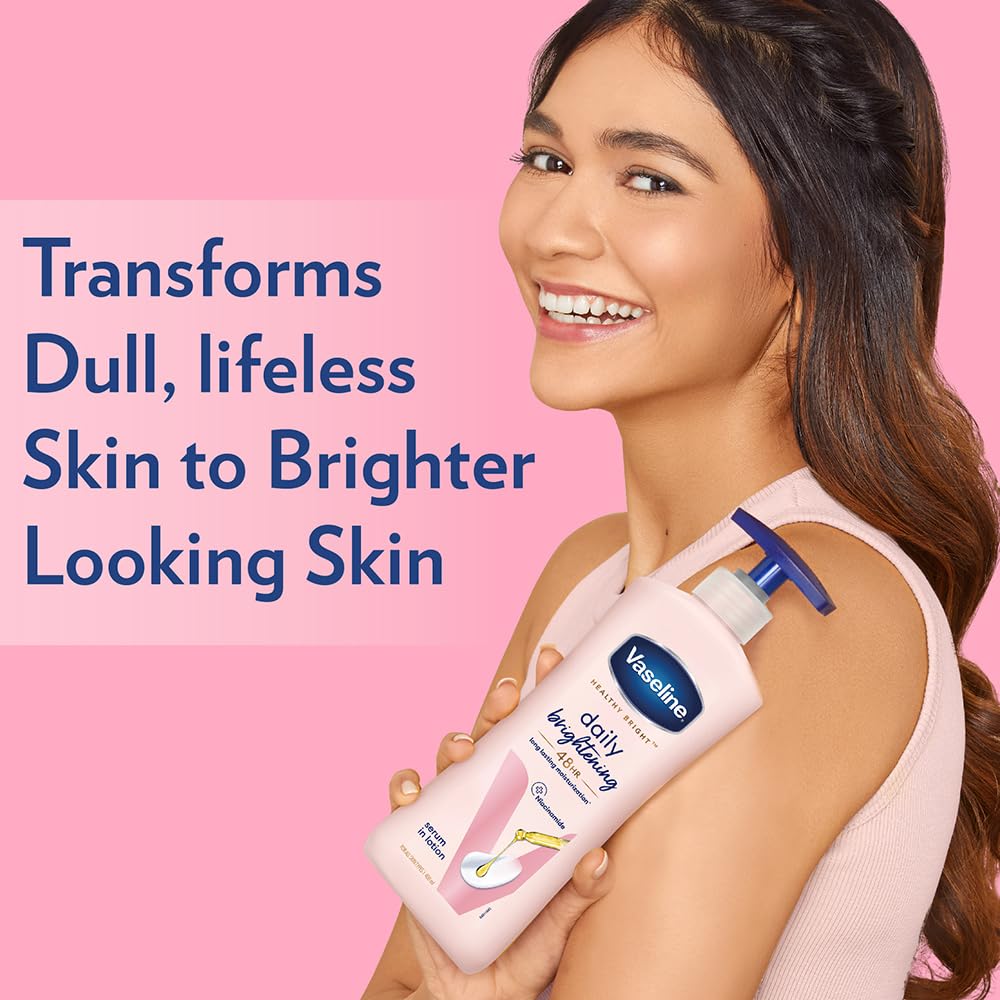 Vaseline Healthy Bright, Daily Brightening Daily Moisturizer, 400 Ml, For Glowing Skin, With Vitamin B3, Visibly Radiant Skin In