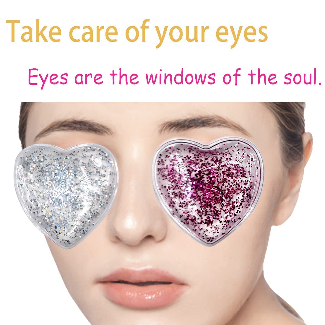 Reusable Gel Eye Ice Pack, Eye Cold Pads, Hot & Cold Treatment For Eye Strain, Eye Swelling, Eye Redness, Puffy Eyes, Dark Circl