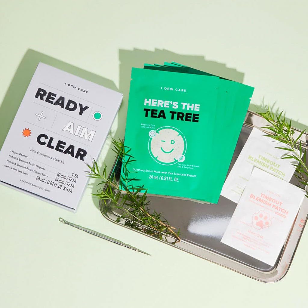 I Dew Care Blemish Emergency Skin Care Kit - Ready Aim Clear | Pimple Popper Tool | With Tea Tree Oil, Blemish Acne Patch, Face