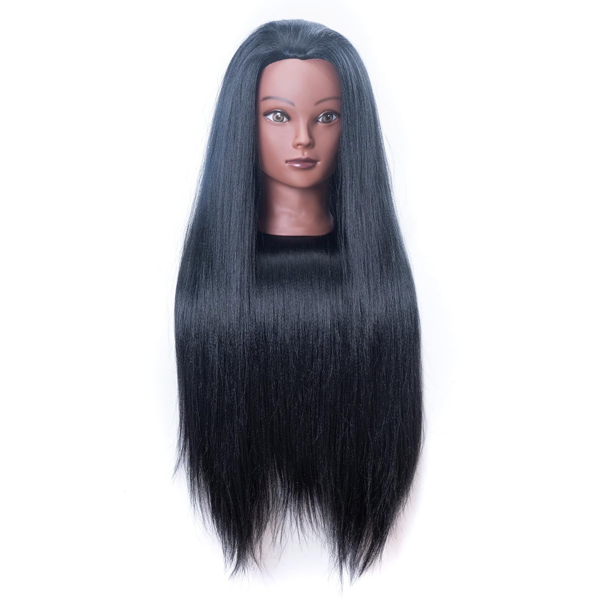 Mannequin Head With Hair 26'' Hair Mannequin Doll Head Hair Styling Manikin Head Cosmetology Doll Head Multicolored Synthetic Fi
