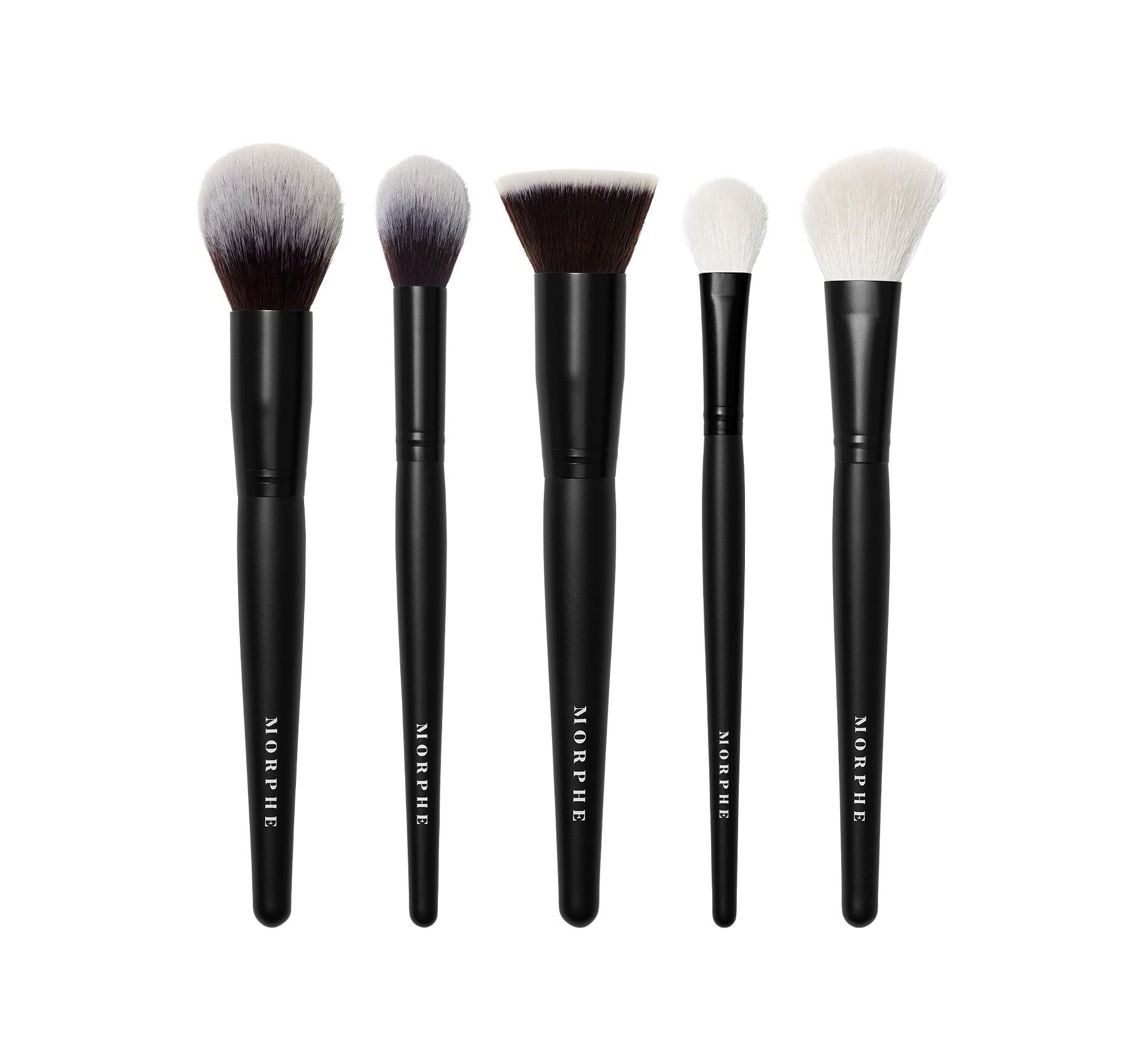 Morphe Face The Beat Makeup Brushes - 5 Piece Makeup Brush Set With Foundation, Blush, Contour & Blending Brushes - Made With Sy