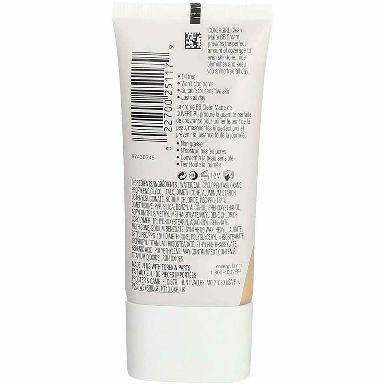 Covergirl Oil-Free Matte Cream Foundation, Fair, 1 Oz