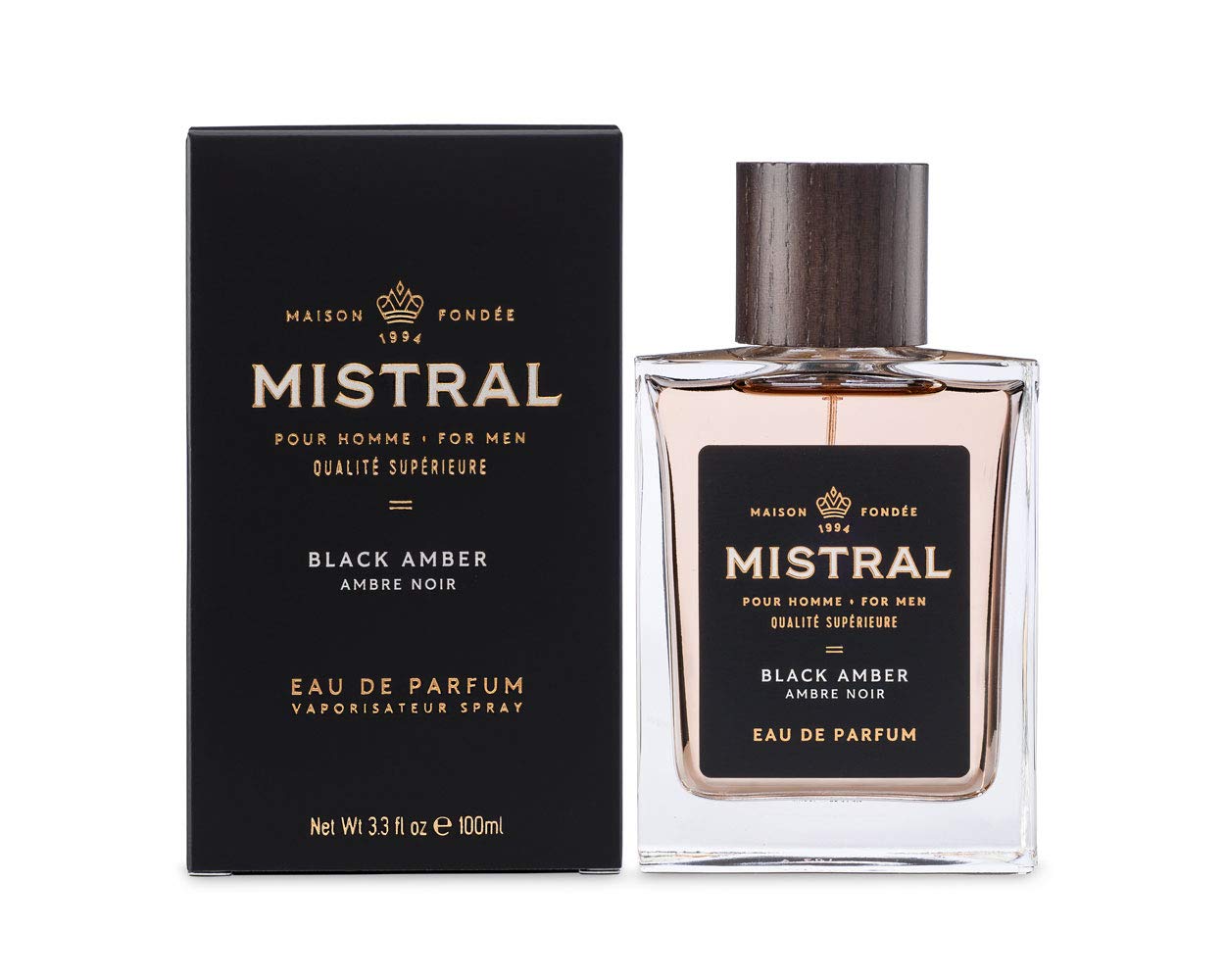 Mistral Men's Cologne, Black Amber, 3.4 Ounces