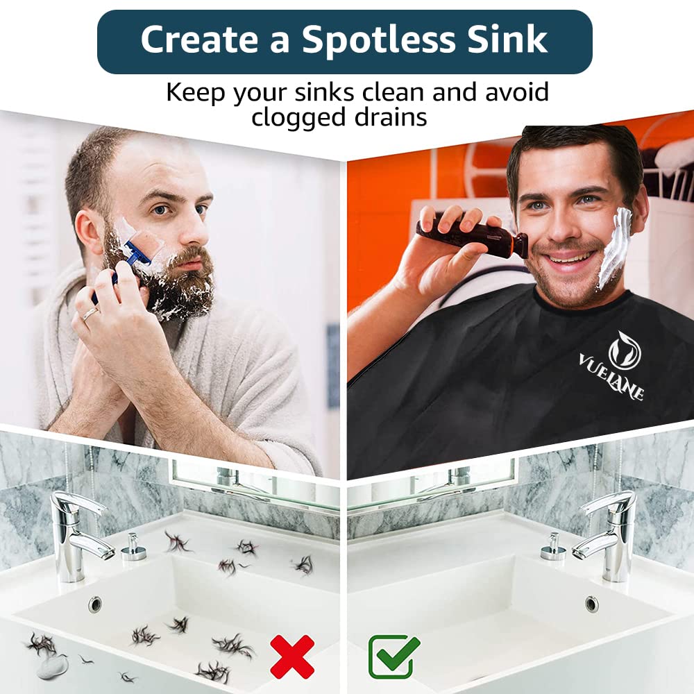 Vuelane Beard Bib - Beard Bib Hair Catcher For Men Shaving - Non-Stick Beard Bib Apron With Strong Suction Cups - Grooming Gifts
