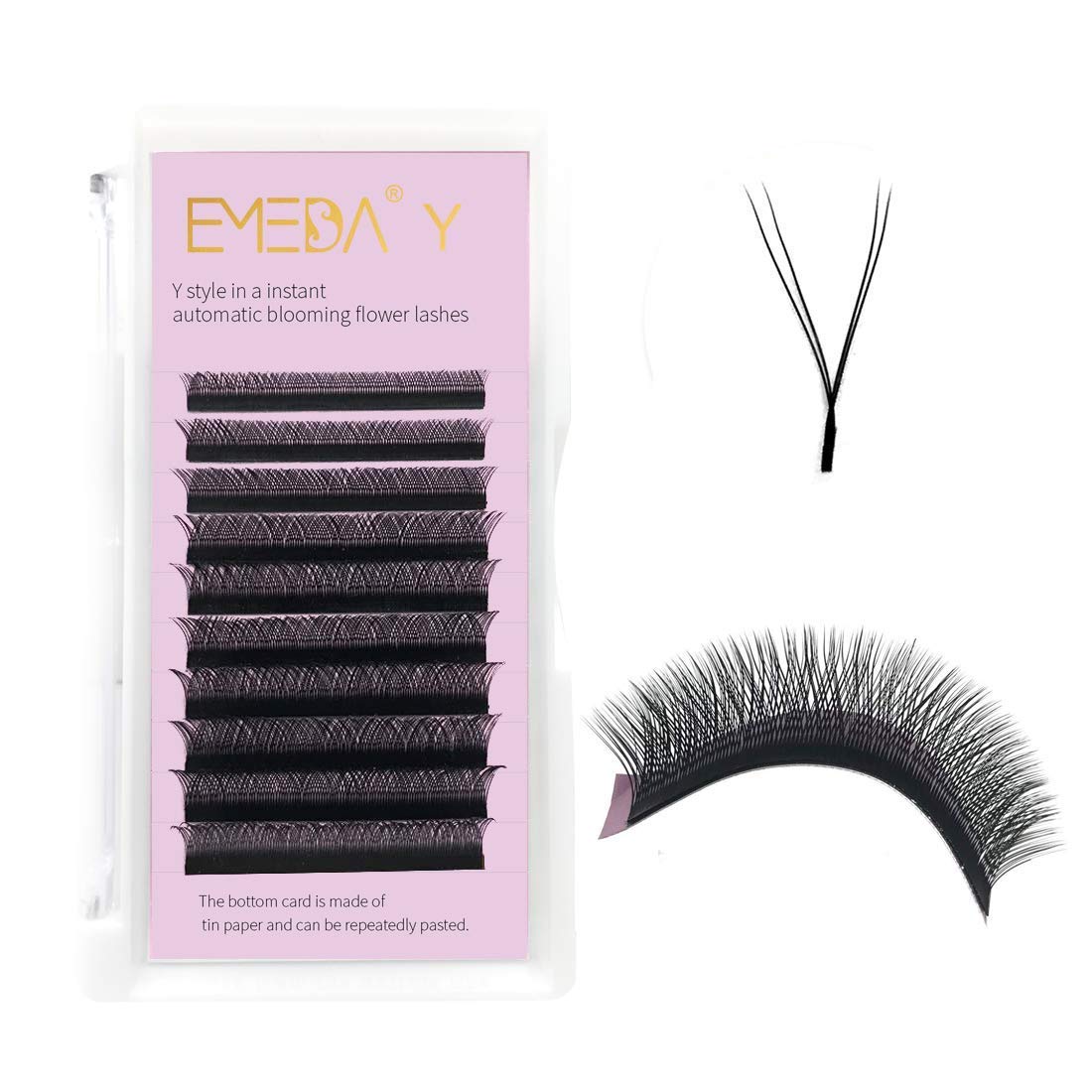 Y Lash Extensions D Curl .05mm 9mm Mix Tray Premade Volume 2D Fans Eyelash Extension .05 Mix YY Type Wispies Soft Eye Lashes Sup