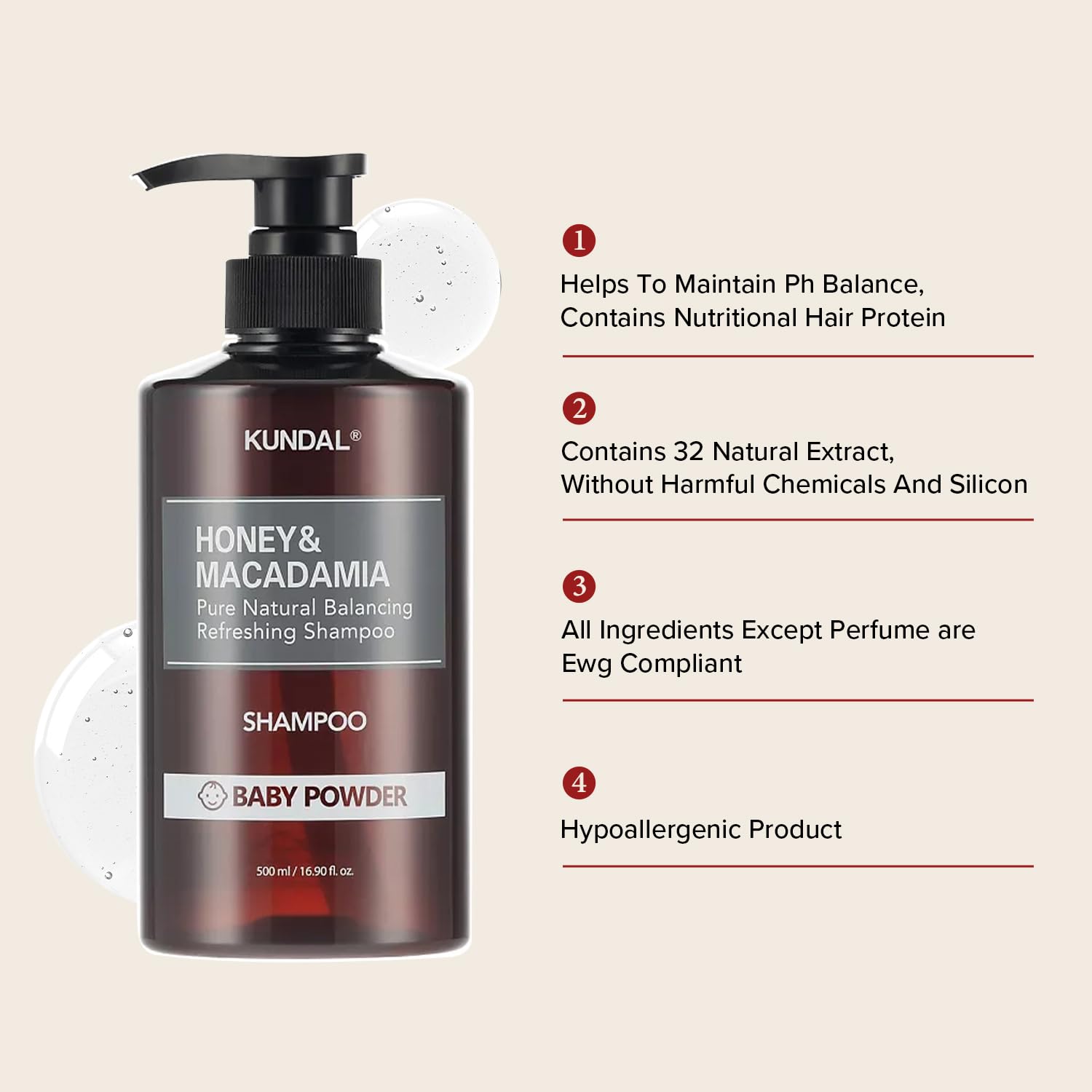 Kundal BLACKBERRY BAY Sulfate Free Moisturizing Shampoo for Dry Damaged Hair with Argan Oil, 16.9 oz(500ml), Sulfate Free Parabe