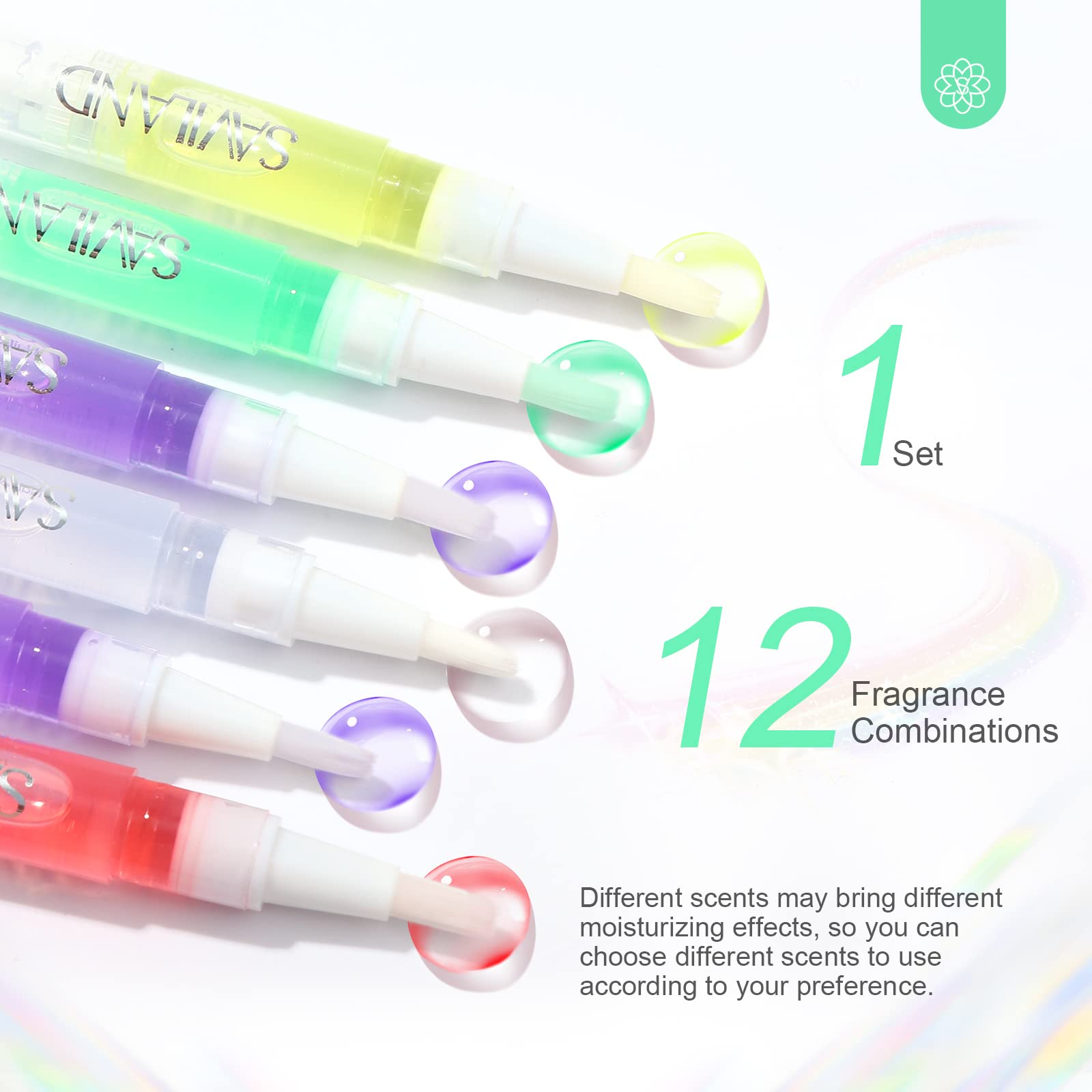 Saviland Natural Cuticle Oil Pen: 12Pcs Revitalizing Cuticle Oil For Nails With Vitamin E For Repair Cuticles Overnight Cuticle