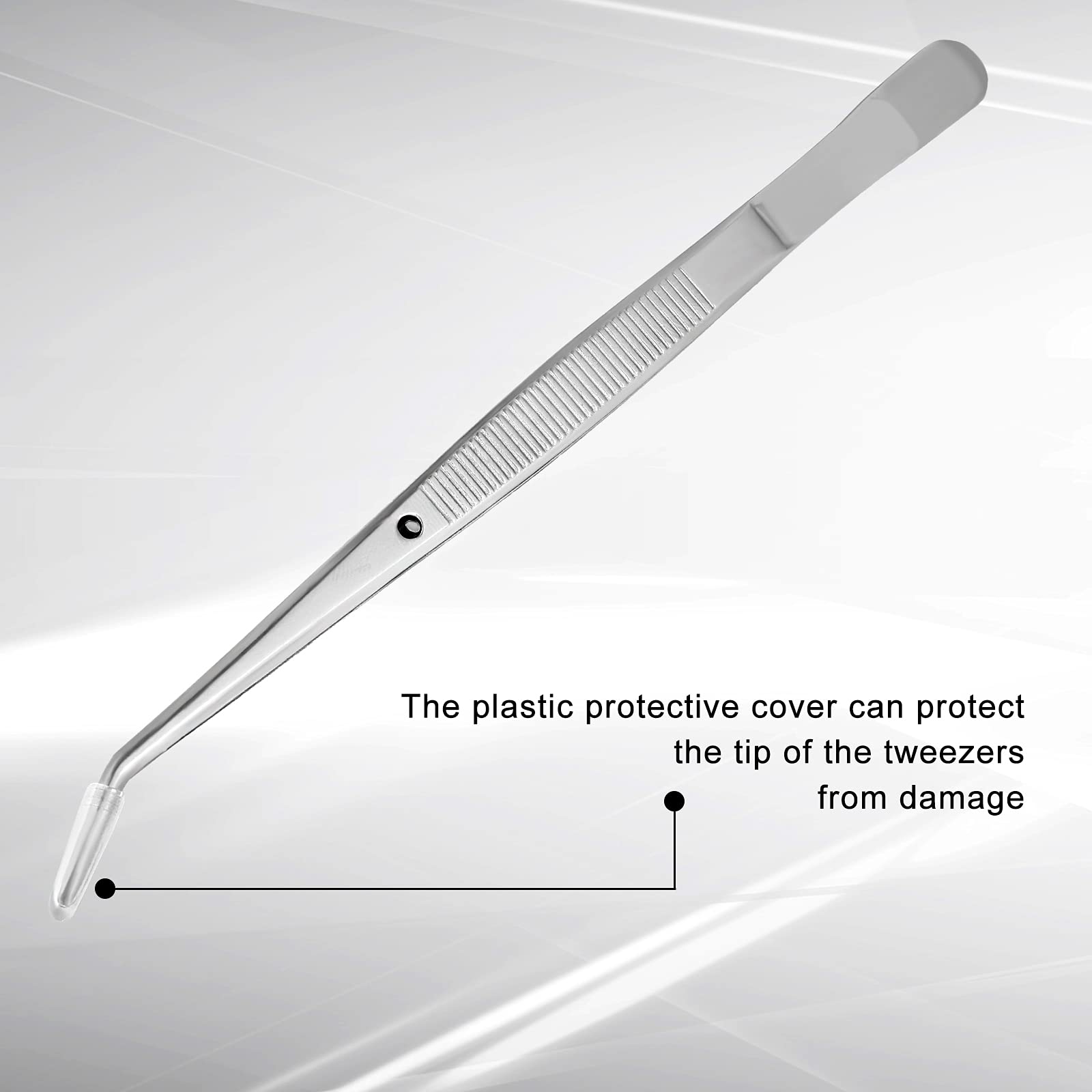 Stainless Steel Tweezers With Curved Serrated Tip Multipurpose Tweezers Sewing Machine Tweezers Forceps Tweezers For Craft, Silv