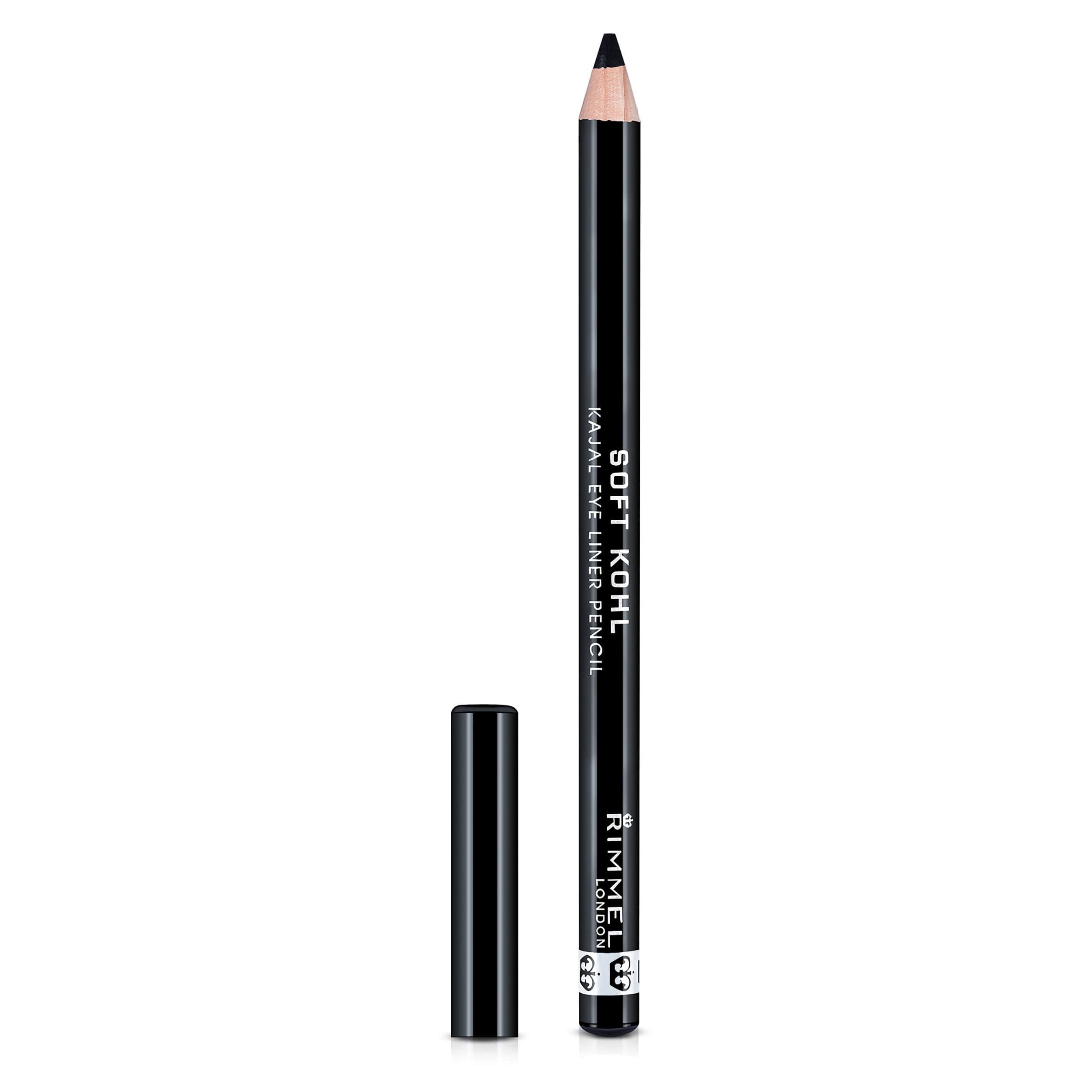 Rimmel London Soft Kohl Kajal Eyeliner Pencil, Blendable, Intense Color, Long-Wearing, 061, Jet Black, 0.04Oz