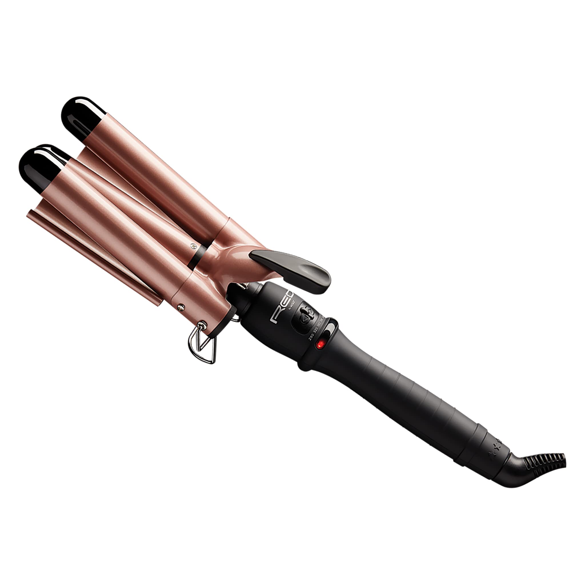 Red 1'' Triple Barrel Curling Iron Up To 430F, Worldwide Voltage
