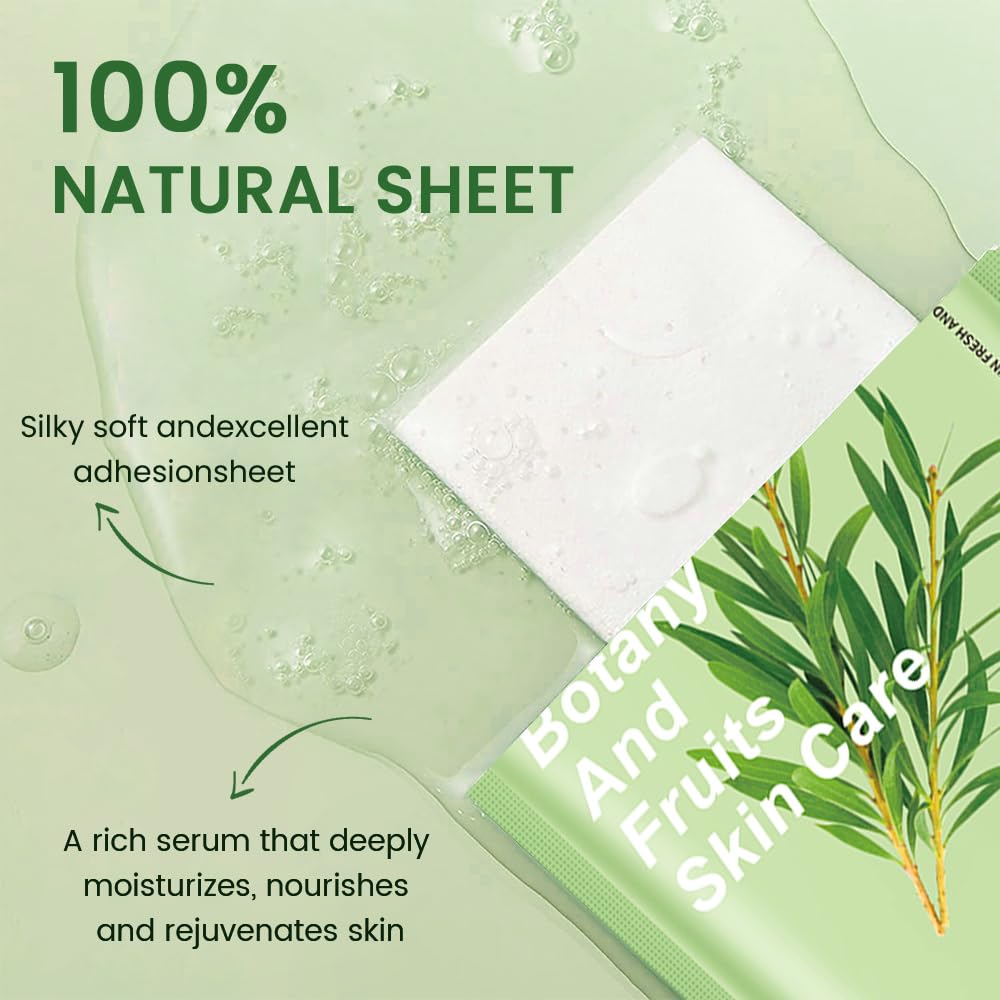 Kaely 10 Pack Tea Tree Sheet Masks,Hydrating Smoothing Face Masks For Women Men,Facial Mask Skin Care Korean,Moisturize,Brighten