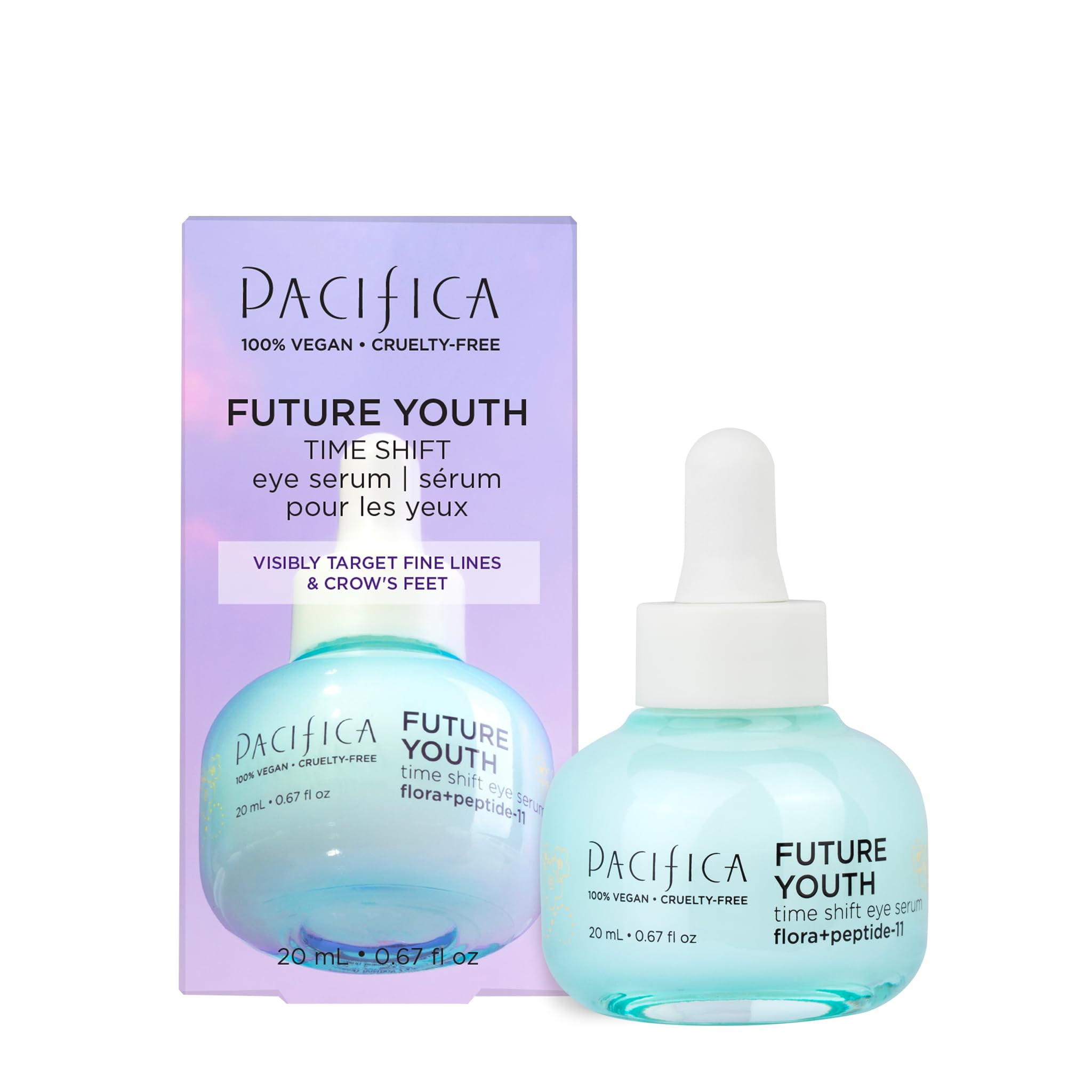 Pacifica Beauty Future Youth Time Shift Eye Serum, Skincare, Brightening, Dark Circles, Fine Lines, Skin Firming, Fragrance Free