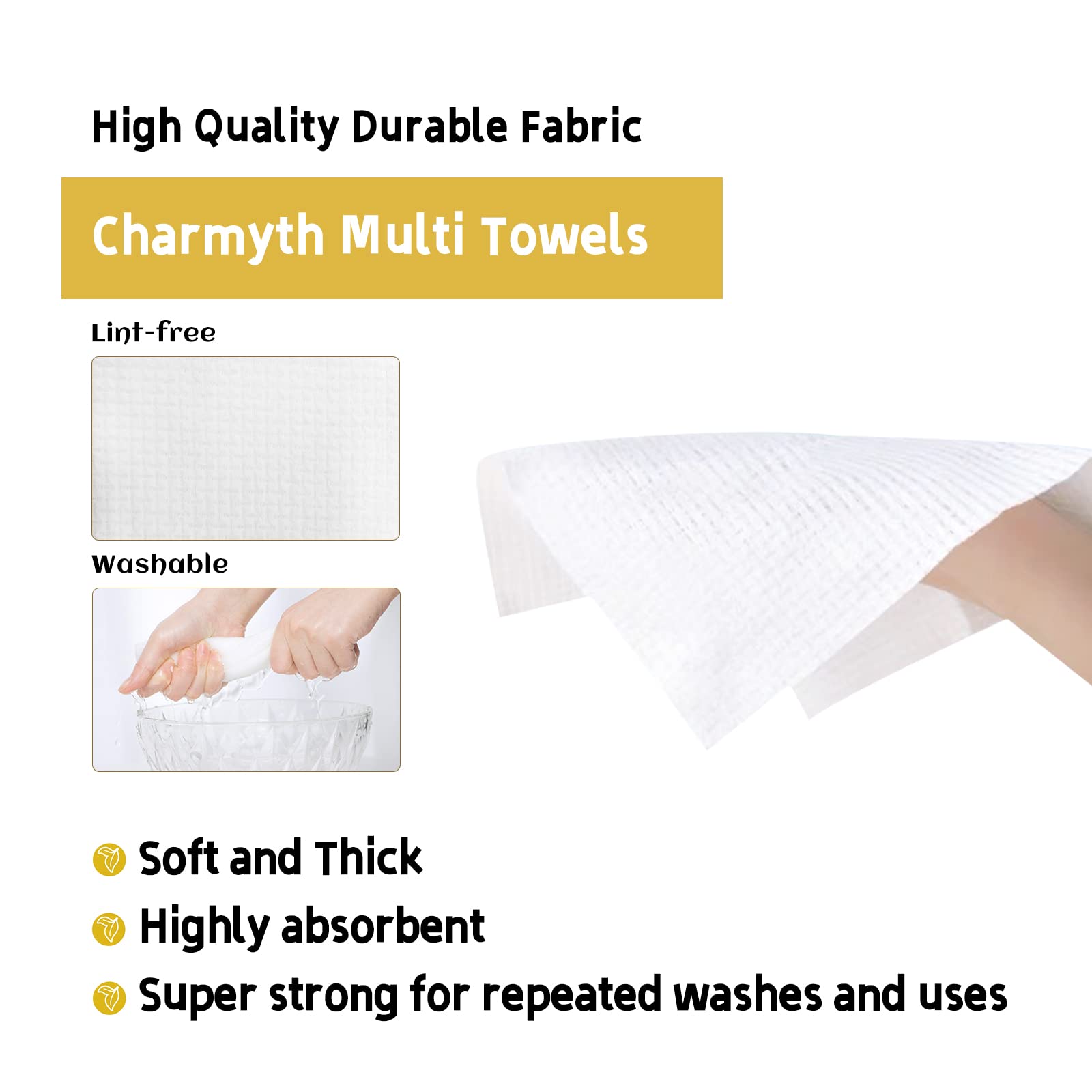 Charmyth Disposable Face Towel, Clean Face Tissue Skin Towel 100 Count Xl, Extra Thick Soft Disposable Makeup Remover Dry Wipes,