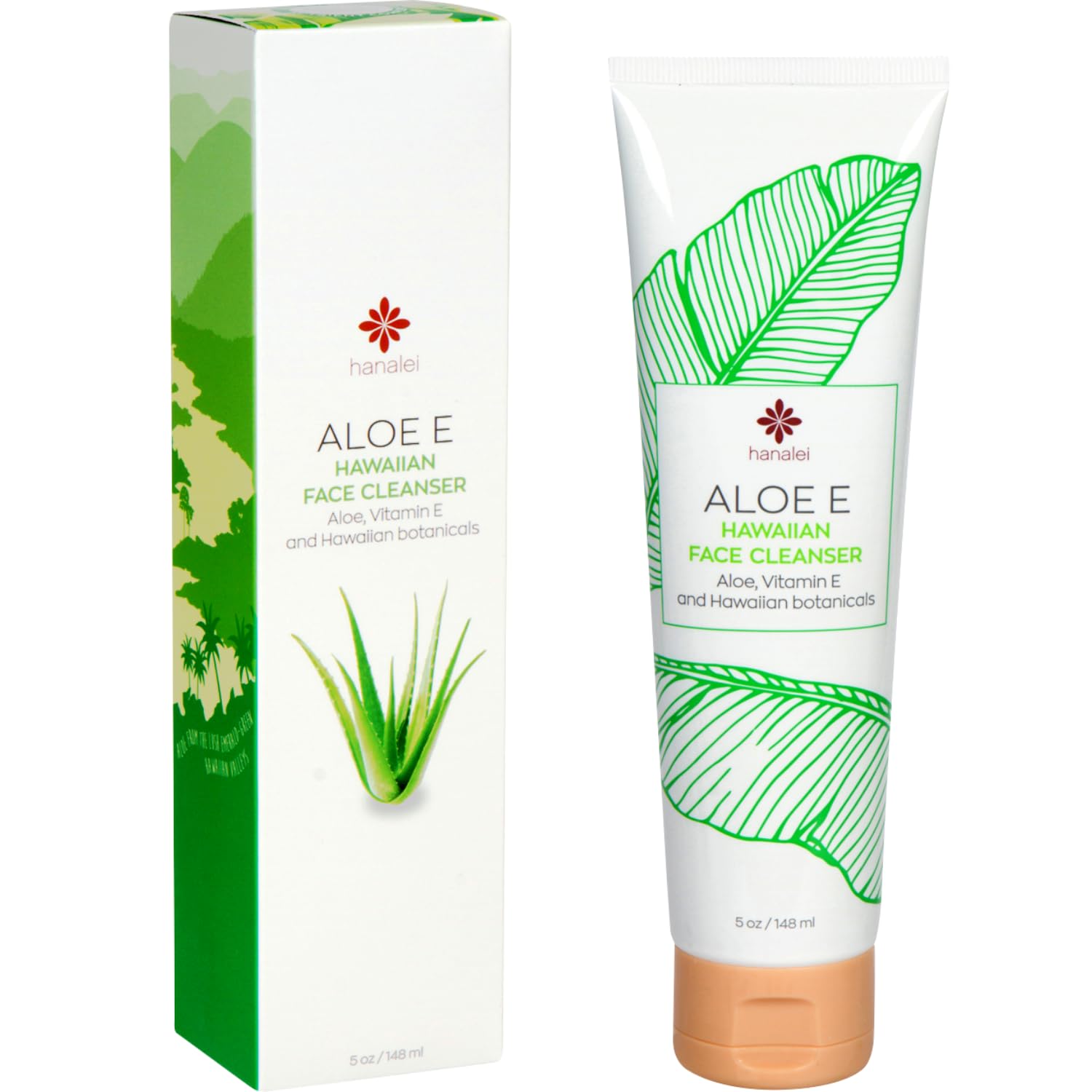 Hanalei Aloe Face Cleansing Gel - Gentle, Oil-Free Face Wash for All Skin Types - Aloe, Vitamin E, Hawaiian Botanicals - USA Mad