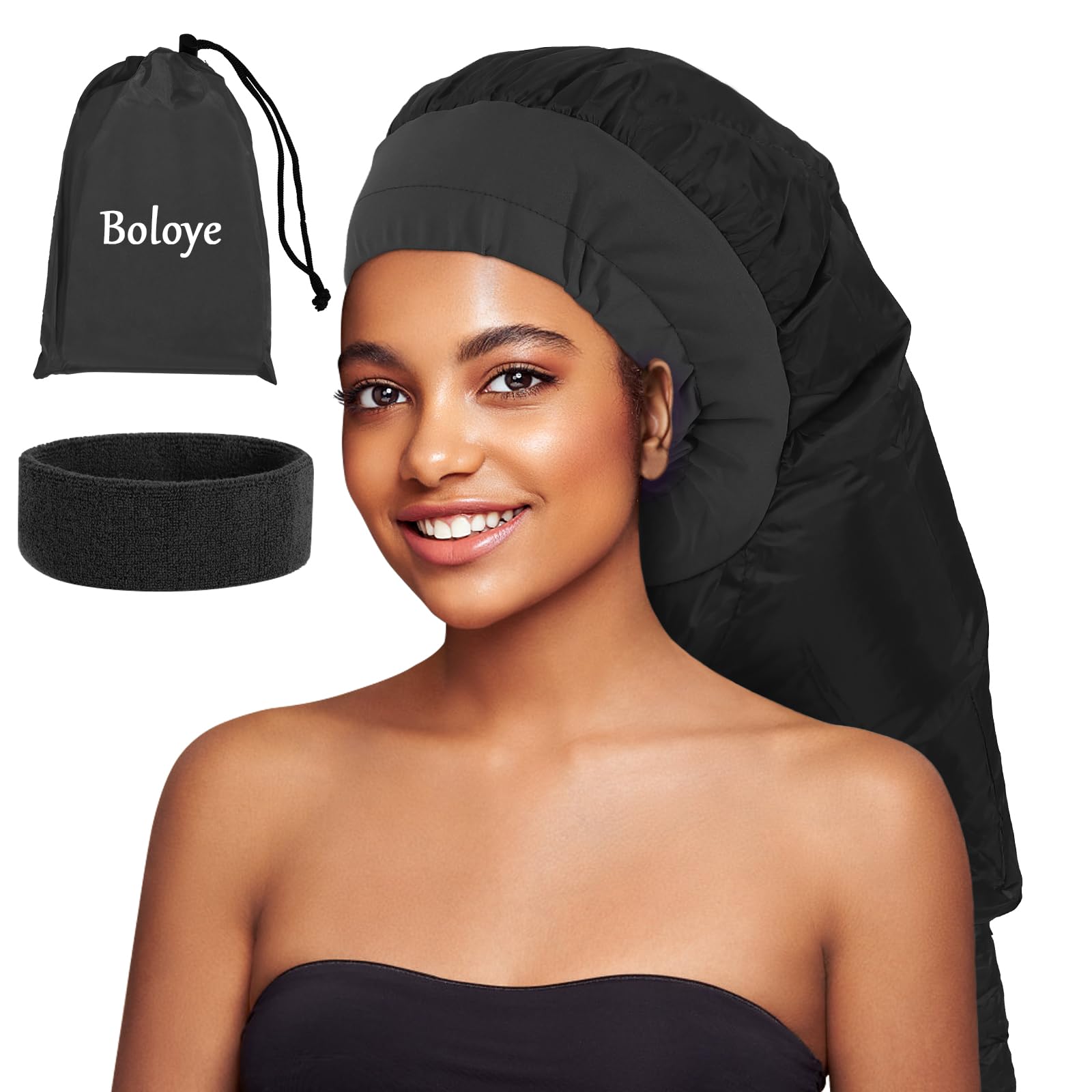 Hair Dryer Bonnet, Large Bonnet Hooded Hair Dryer Attachment for Speeds Up Drying Time & Deep Conditioning, Fits All Head Sizes 