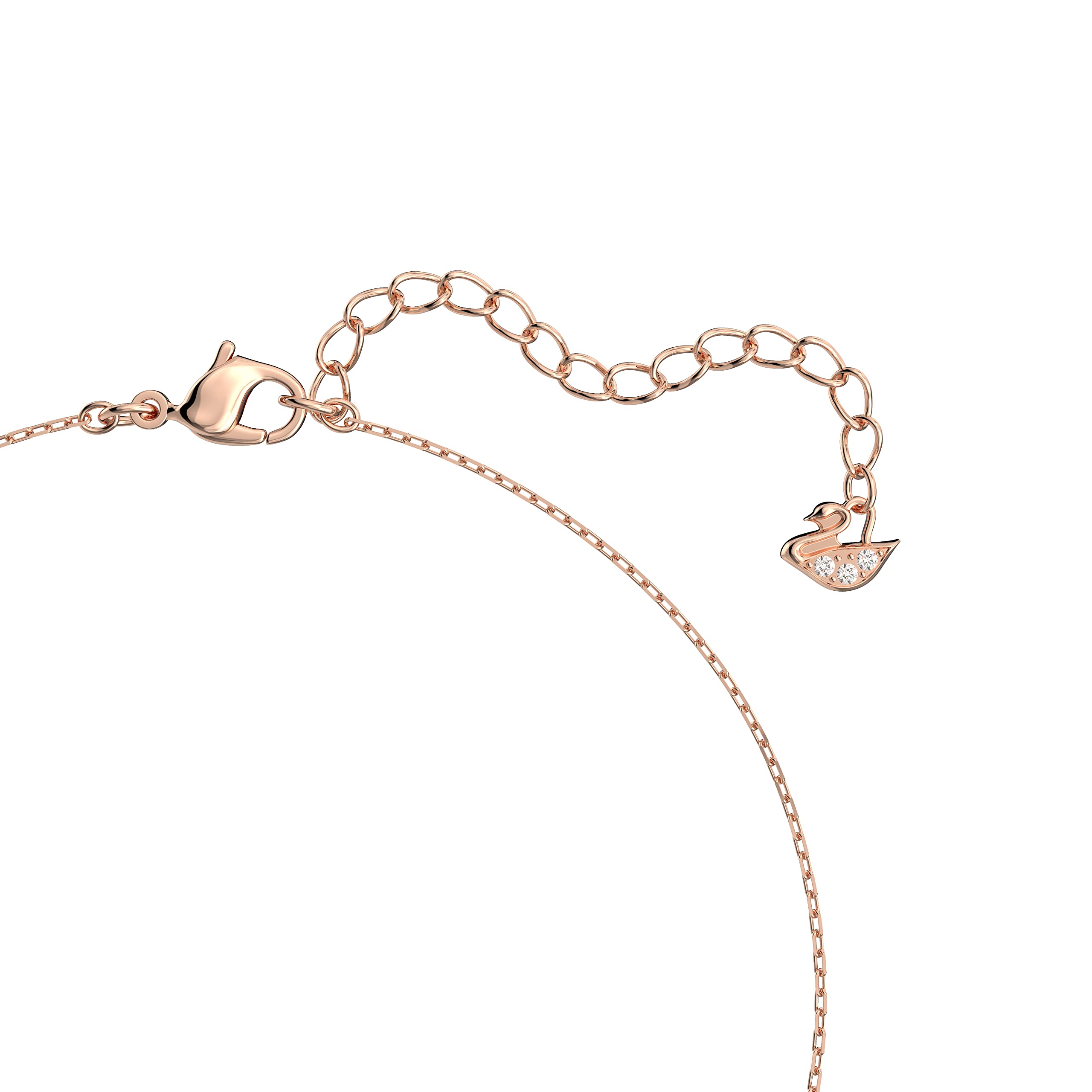Swarovski Stilla Attract Clear Crystals And Rose Gold Tone Necklace 5510698 For Women