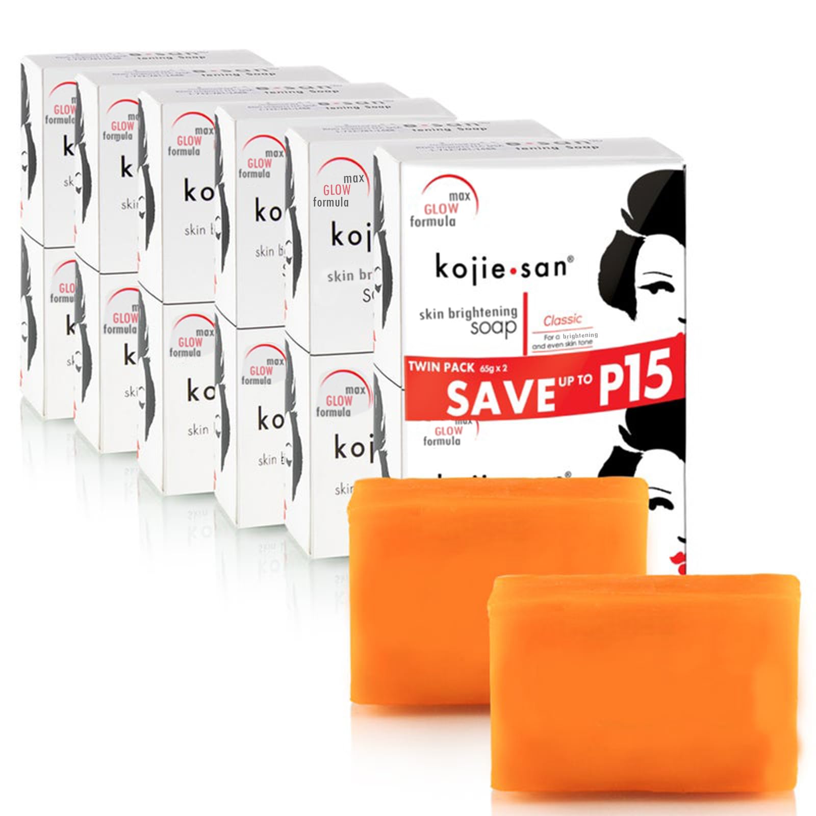Kojie San Skin Brightening Soap - Bundle Pack - Original Kojic Acid, Dark Spot Remover Bar Soap with Coconut & Tea Tree Oil - 65