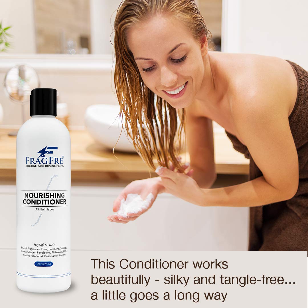 Fragfre Fragrance Free Conditioner 12 Oz (2-Pack Gift Set) - Parabens Free Hypoallergenic - Hair Conditioner For Sensitive Skin