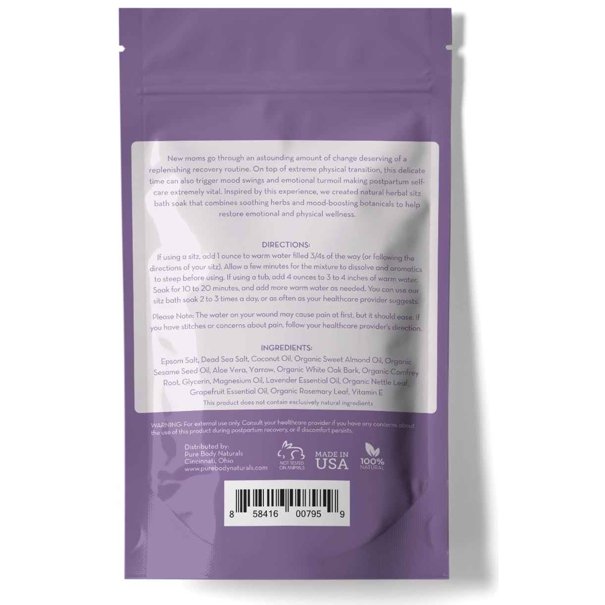 Sitz Bath Salt - Postpartum Care And Hemorrhoid Treatment - Natural Soak For Self Care And Hemmoroid Treatment - Post Partum Ess
