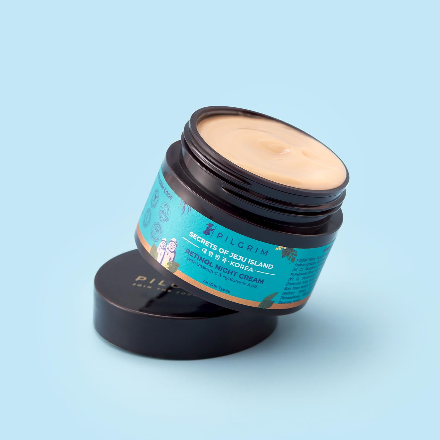 Pilgrim Korean Retinol Night Cream | Enriched With Vitamin C & Hyaluronic Acid | Anti Aging Face Cream | Fights Wrinkle & Dark C