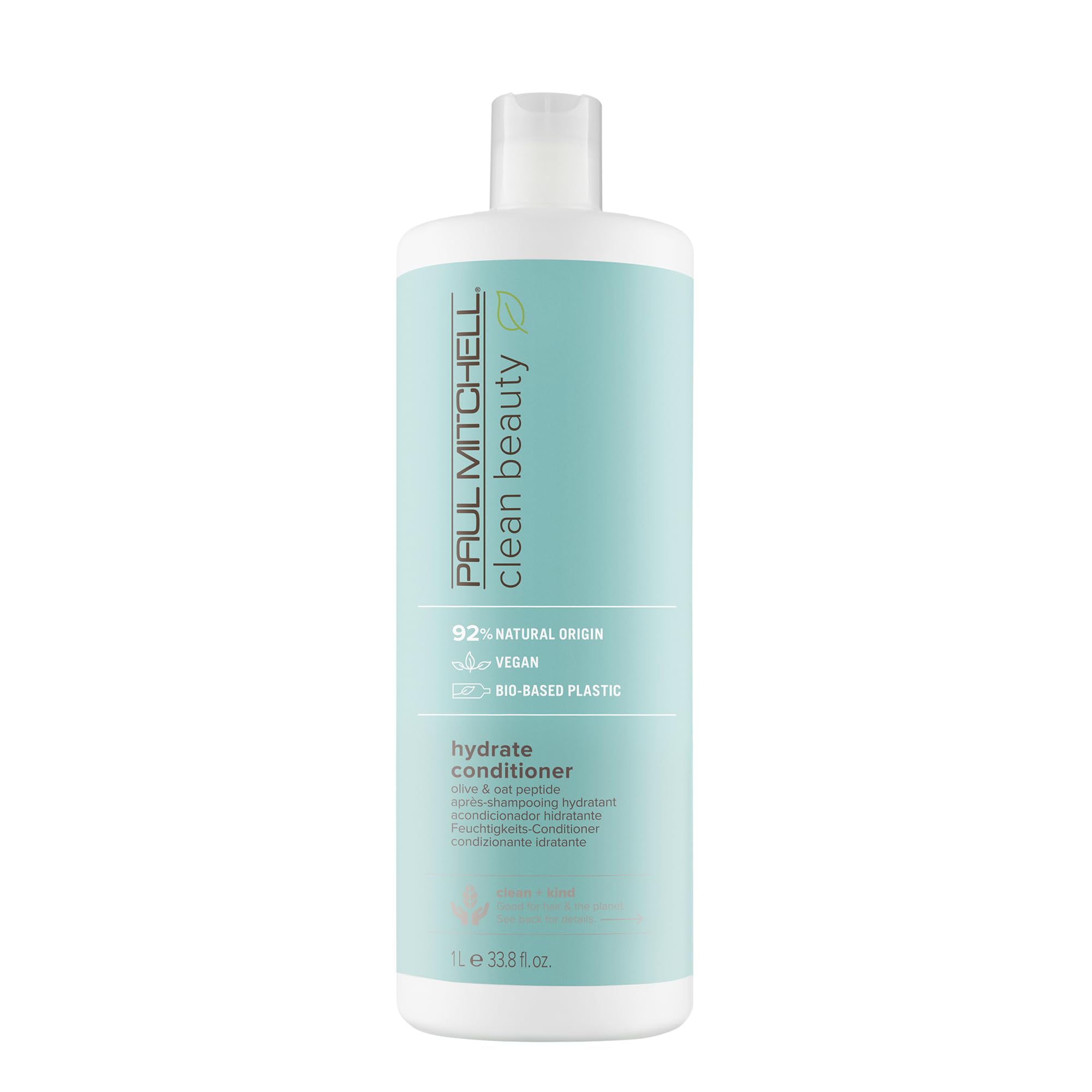 Paul Mitchell Clean Beauty Hydrate Conditioner, Intensely Nourishing Conditioner, Improves Manageability, For Dry Hair, 33.8 fl.