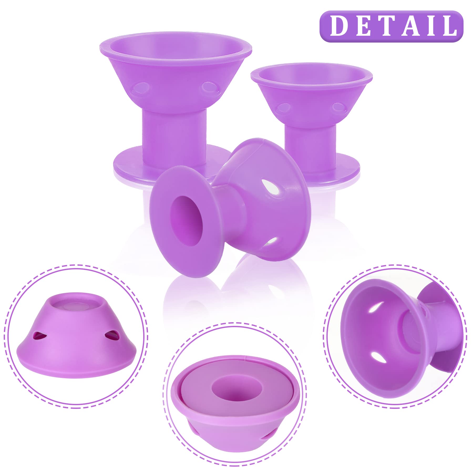 Julbear Hair Rollers, 60 Pcs Purple Silicone Curlers Including 30Pcs Large 30Pcs Small Overnight Heatless Curling Rod Headband W