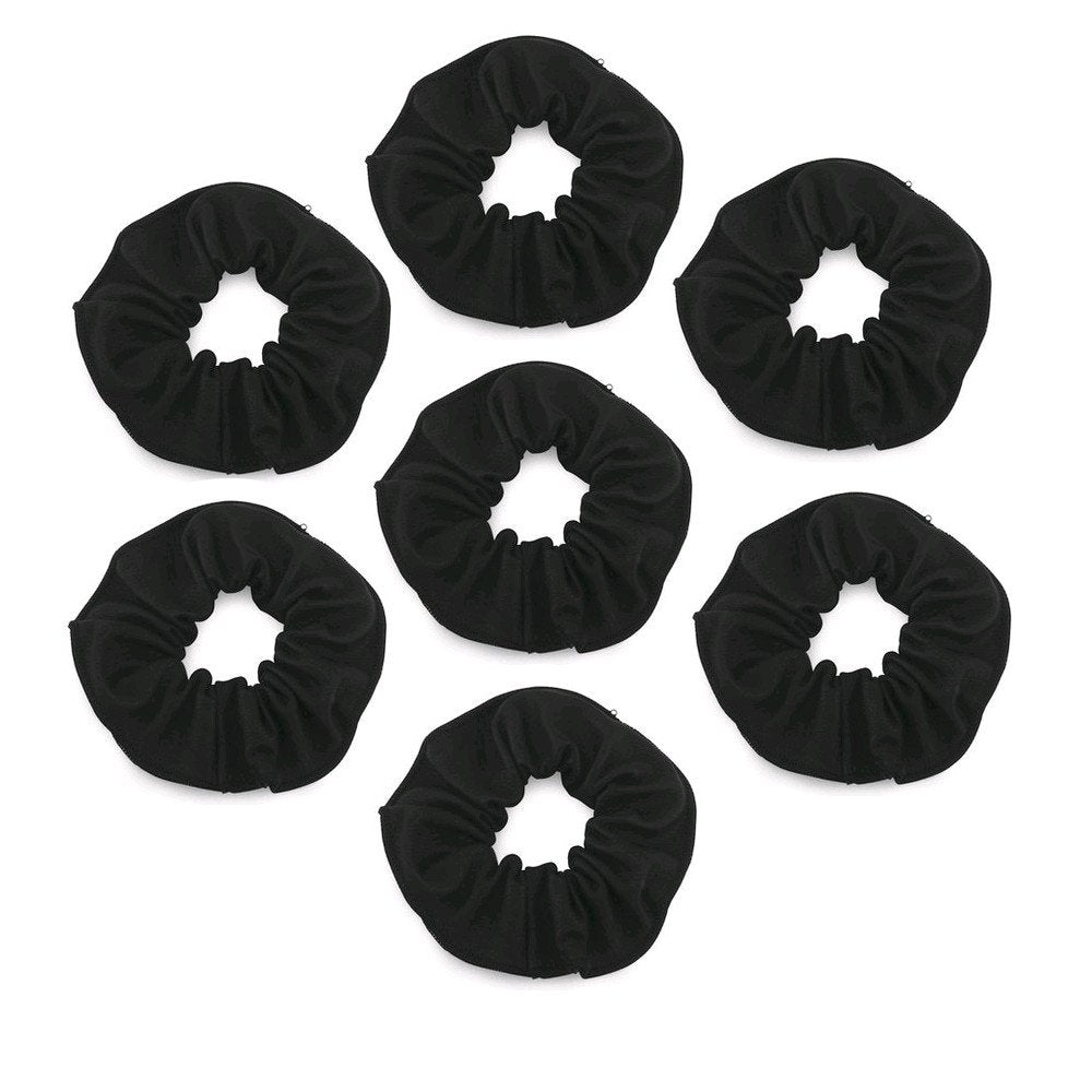 Cotton Scrunchie Set, Set of 10 Soft Cotton Scrunchies (All Black)