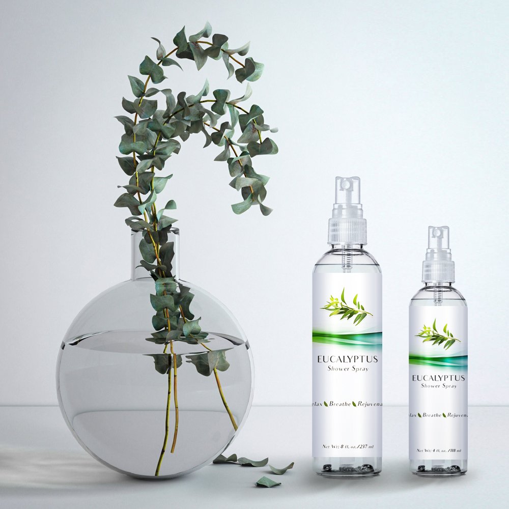 New Eucalyptus Oil Shower Spray, Highest Mixture Essential Oil Spray For Showers, Steam Rooms And Sauna | Two Pack For Home And
