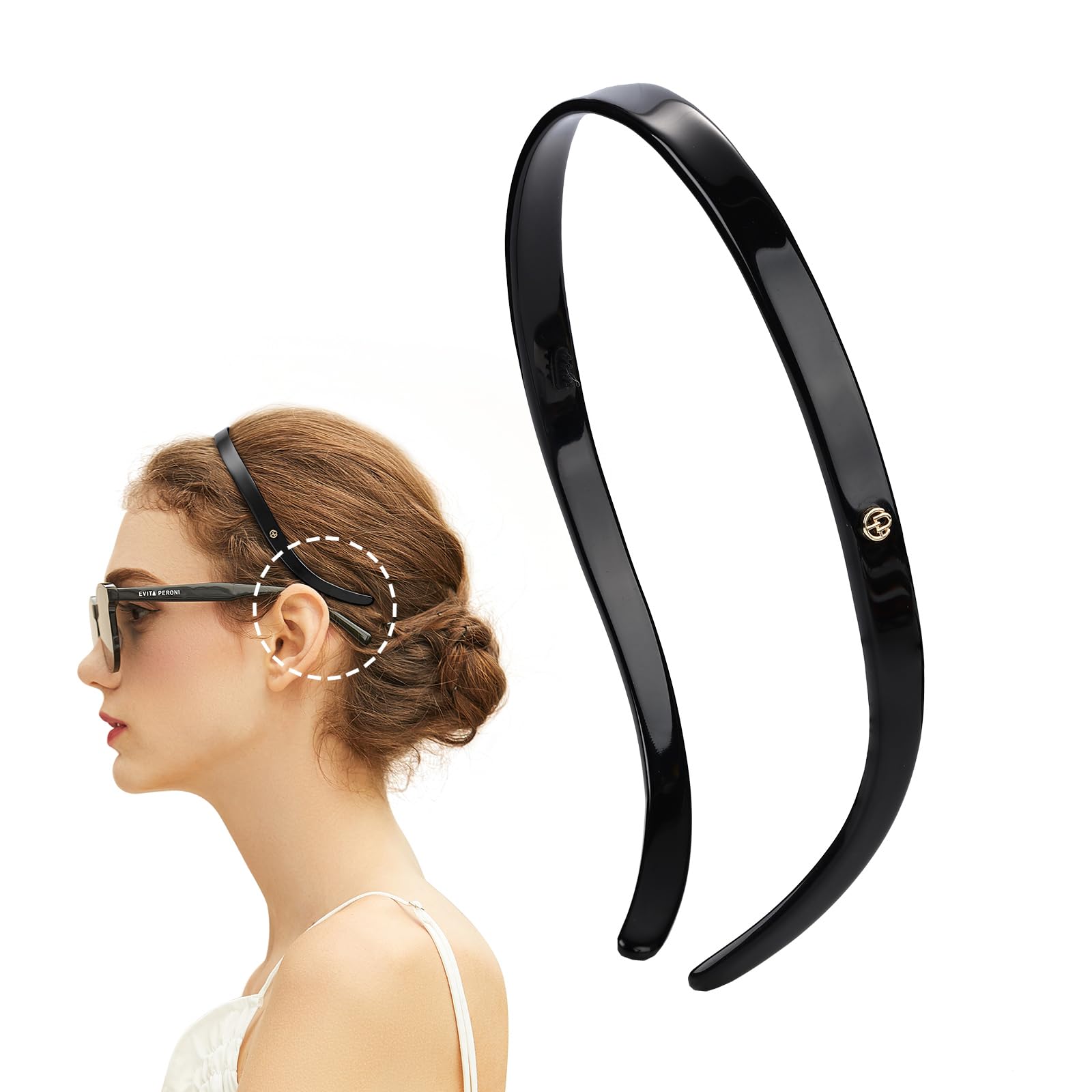 EVITA PERONI Hair Bands - Designed for Eyewear, No Pressure, No Headache, Comfortable Non-Slip Thin Fashion Headbands for Women'