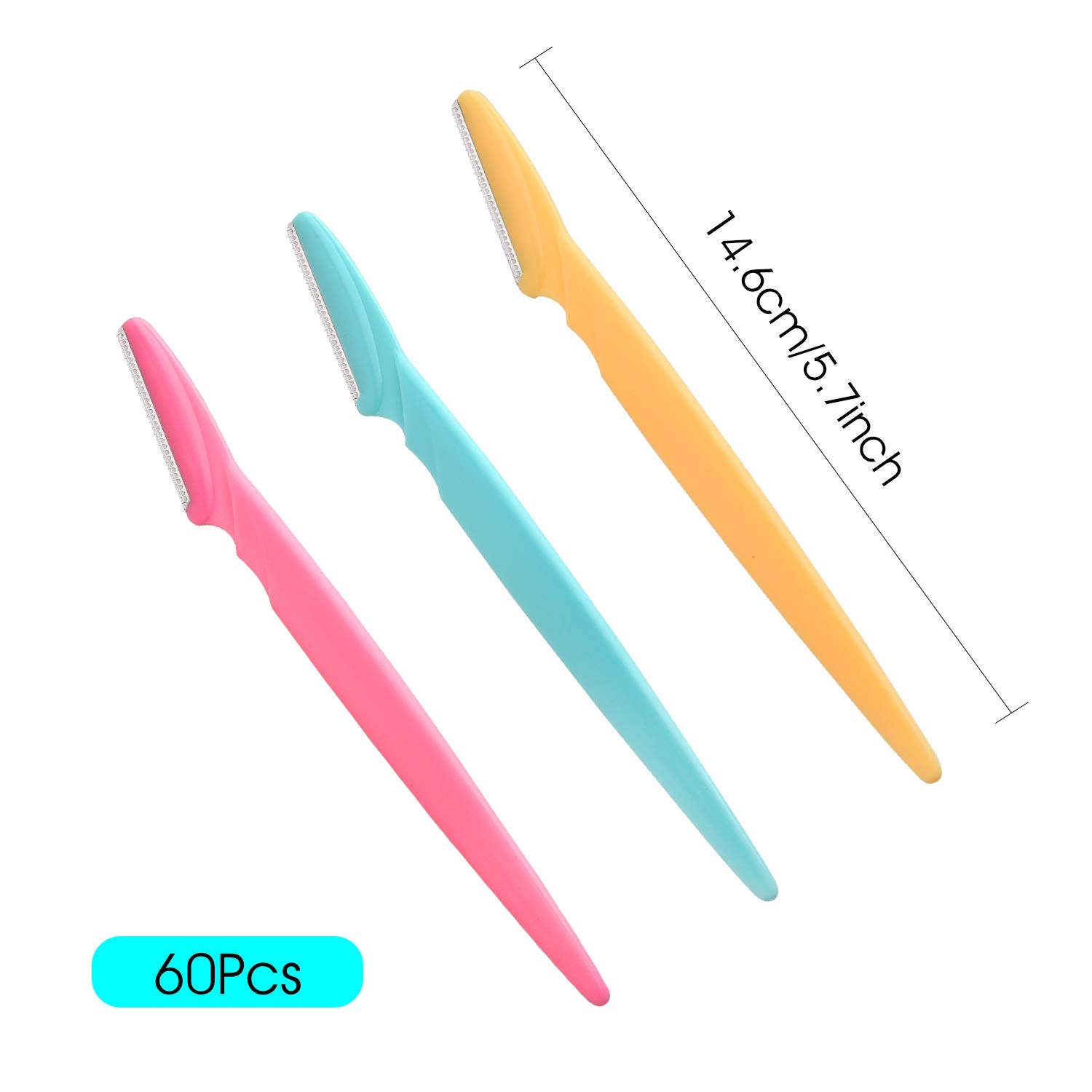 Fepito 60Pcs Eyebrow Razor Shaper Shavers Trimmers For Women And Men Face Hair Removers Multipurpose Exfoliating Face Razor