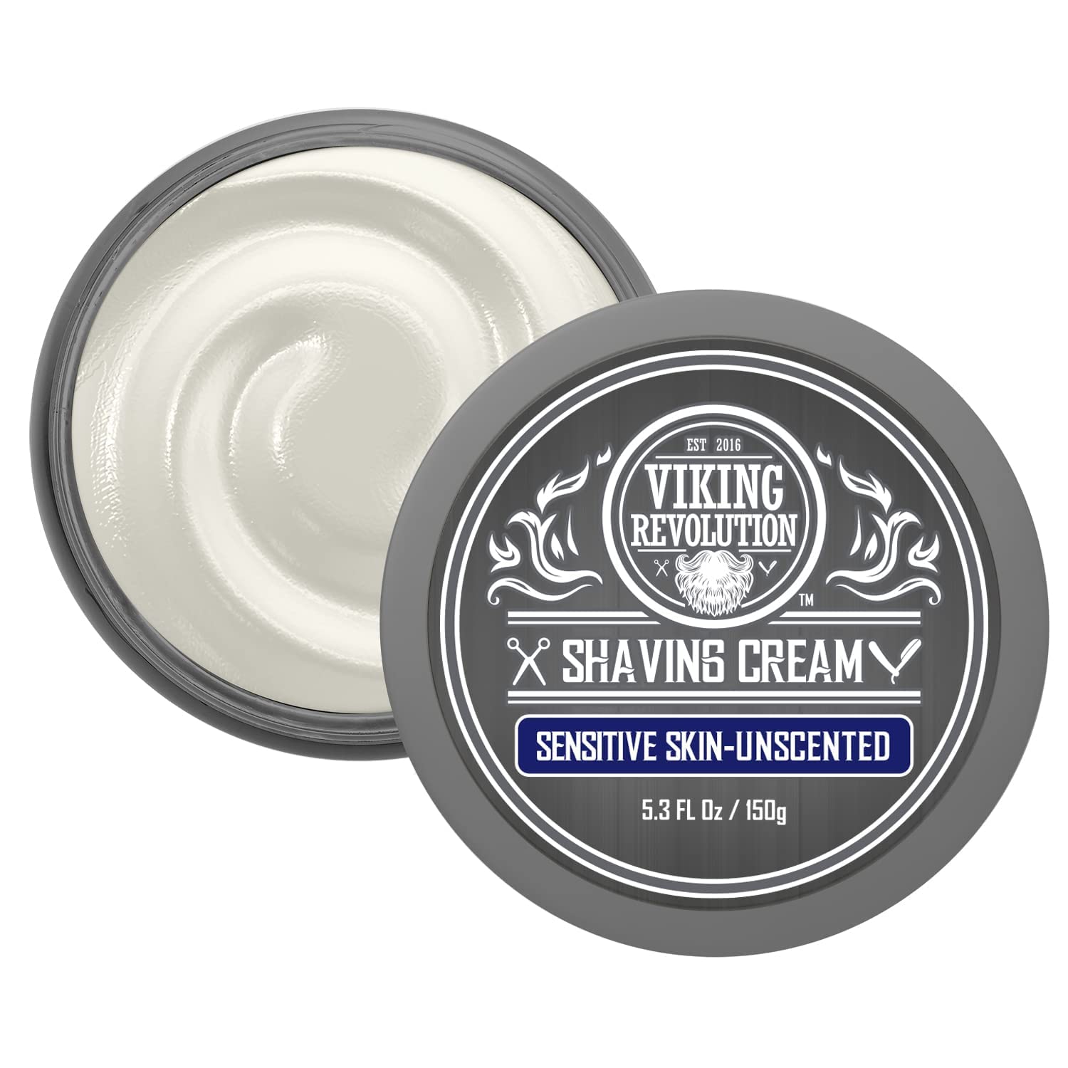 Luxury Shaving Cream For Sensitive Skin- Unscented - Soft, Smooth & Silky Shaving Soap - Rich Lather For The Smoothest Shave - 5