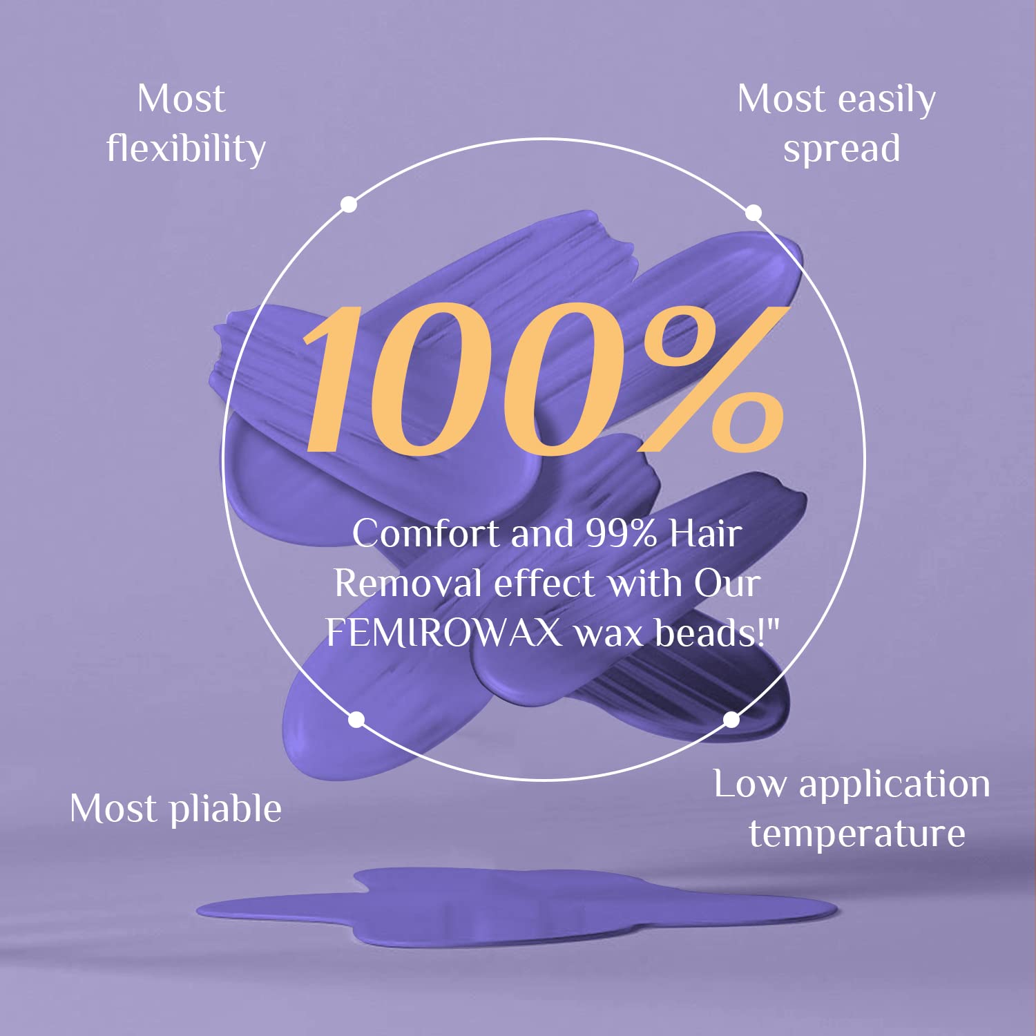 Femirowax Wax Beads, 1Lb Hard Wax Beans For Hair Removal Sensitive Skin With Lavender Formula Waxing Beads For Full Body Brazili