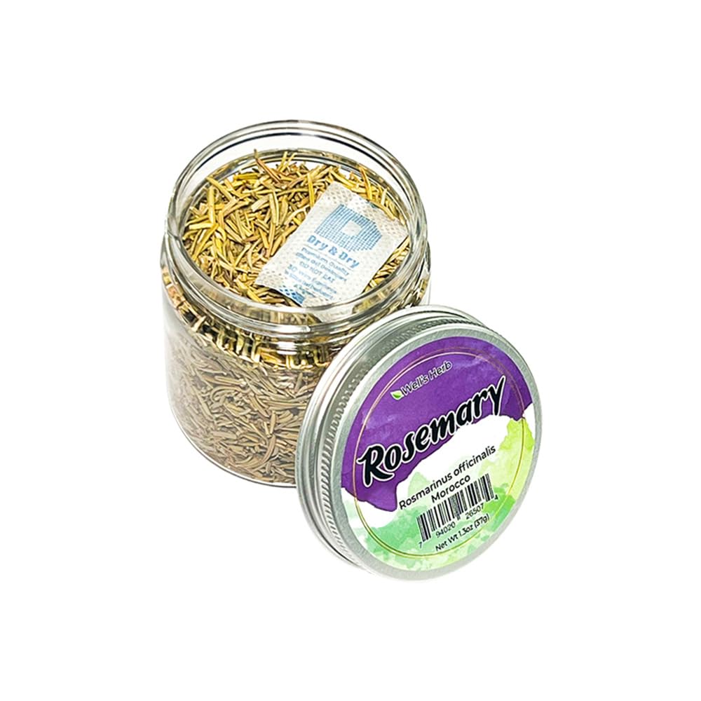 Well'S Herb Dried Rosemary | 1.3 Oz. | 100% Natural | Perfect For Herbal-Infused Hair Oil | For Hair & Skin Oil Diy | Rosemary H