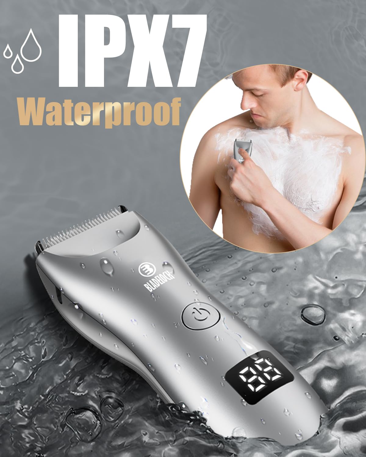 Enssu Body Hair Trimmer For Men With Light, Ball Trimmer Men Waterproof, Pubic Groin Hair Trimmer For Men Rechargeable Body Groo