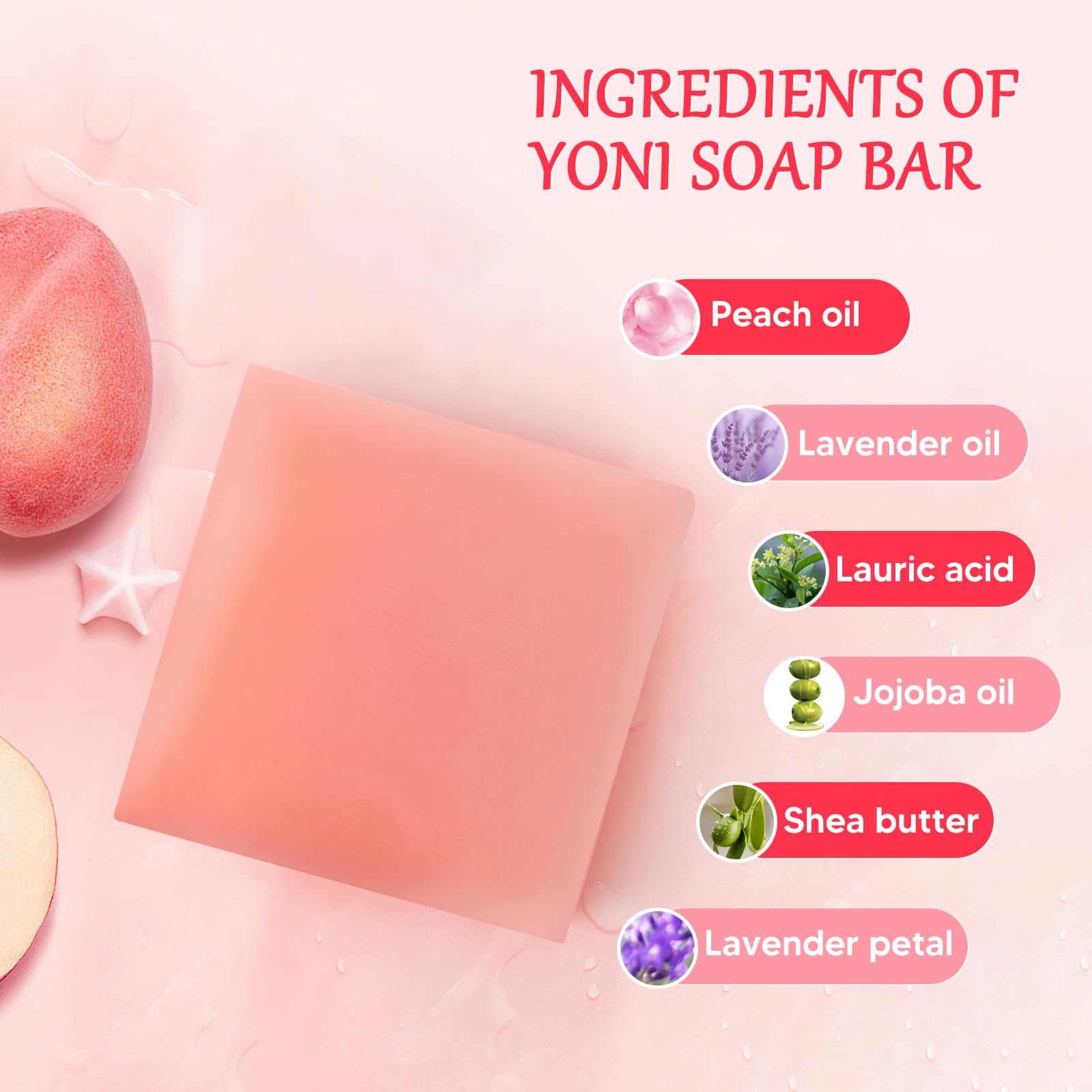 Yoni Soap Bars Feminine Wash 2 Pcs, 100% Natural Organic Yoni Bar Soap For Women Ph Balance Yoni Wash Eliminates Odor Moisturizi