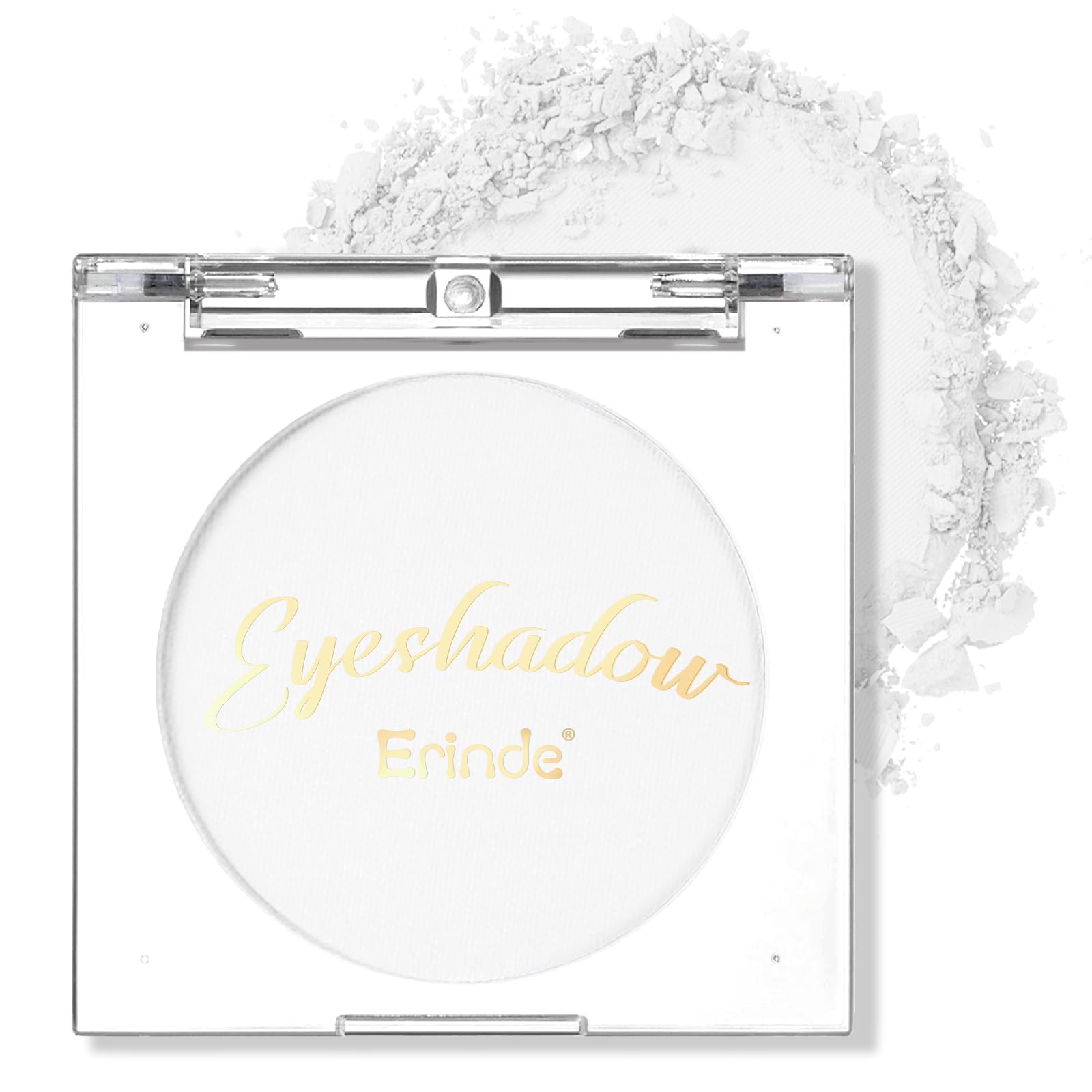 Erinde Single White Matte Eyeshadow Palette, Velvet Eye Shadow Compact Powder Primer Base Makeup, Long-Lasting Eye Makeup, Ultra