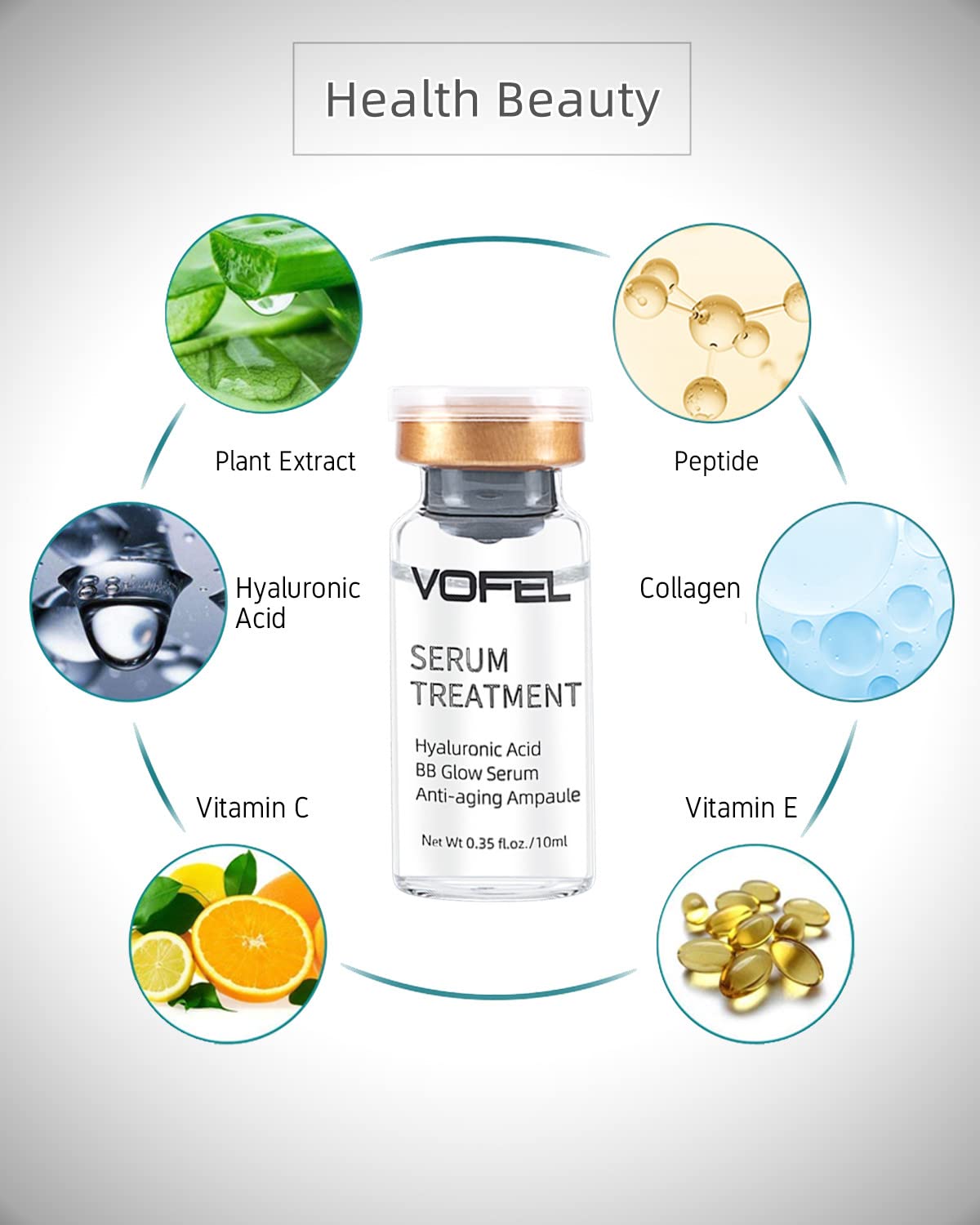 Vofel Hyaluronic Acid Serum For Microneedling Serum Ampoules For Face Bb Glow Starter Kit 0.35 Oz 4 Vials