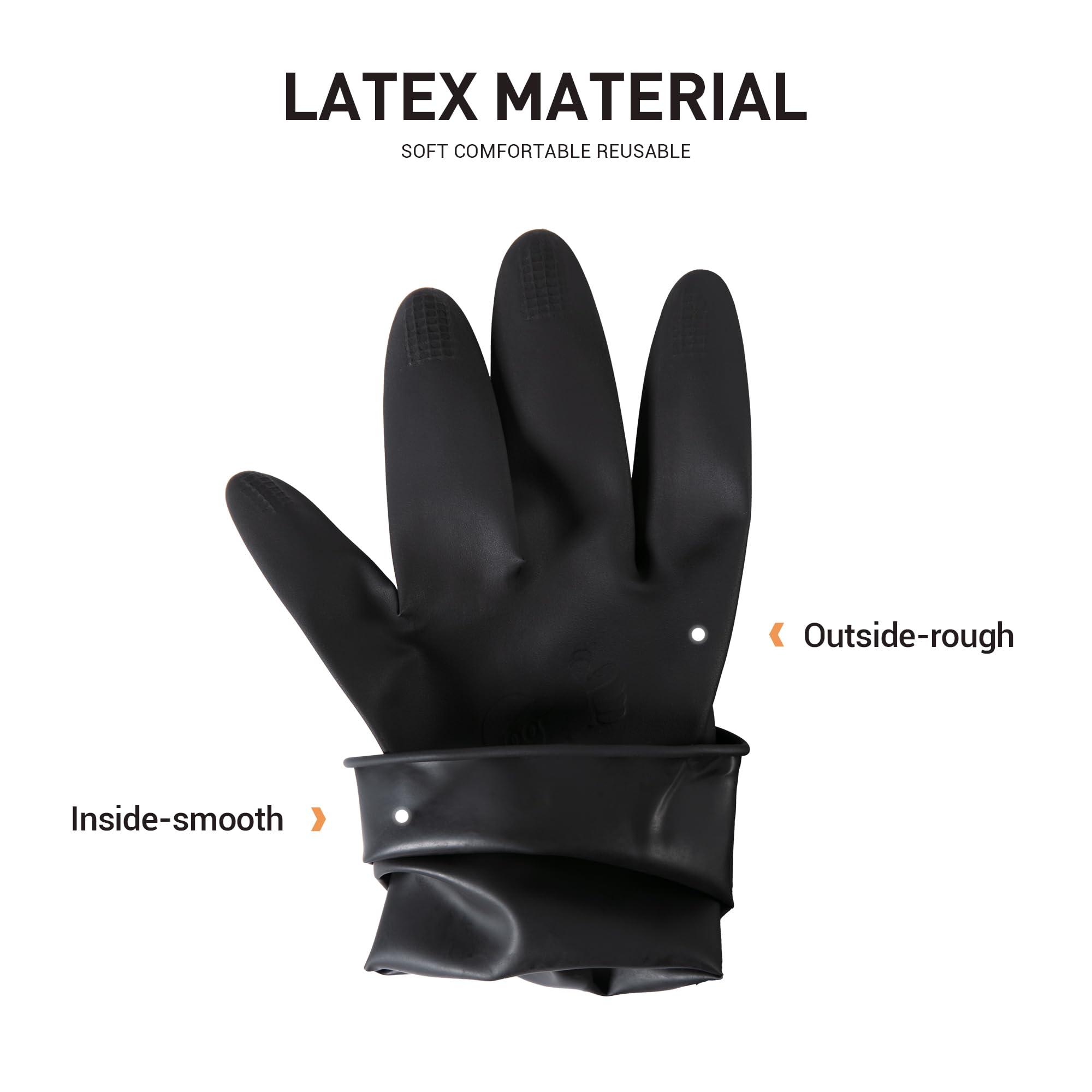 Thxtoms 3 Pairs Hair Dye Gloves, Reusable Professional Hair Color Rubber Gloves For Home And Salon Black,Small