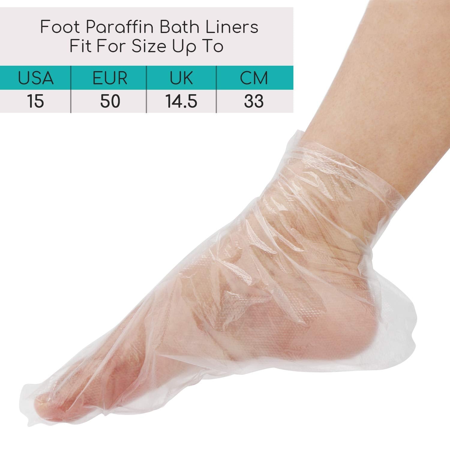 Segbeauty Paraffin Wax Liners, 200Pcs Larger And Thicker Plastic Hand And Foot Bags, Plastic Paraffin Bath Mitt Glove And Sock L