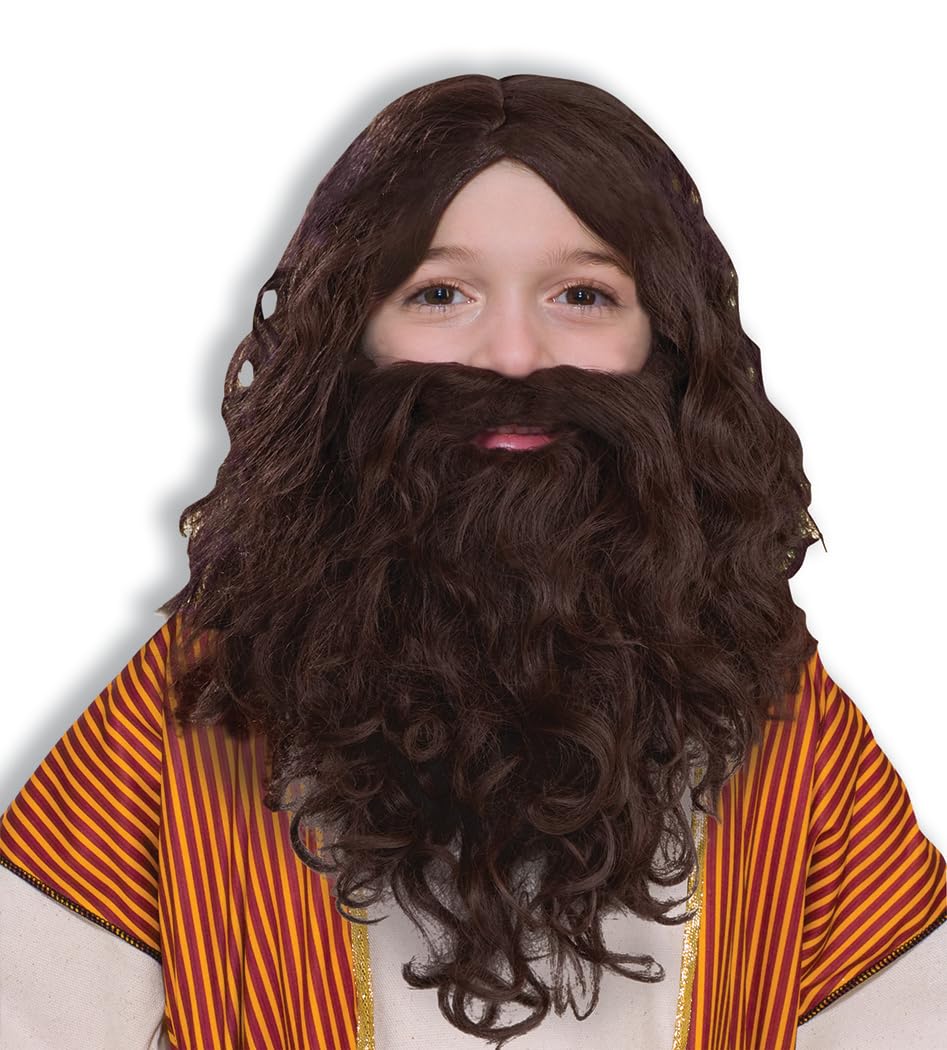 Forum Novelties boys Forum Biblical and Beard Set Costume Wig, Brown, Standard US