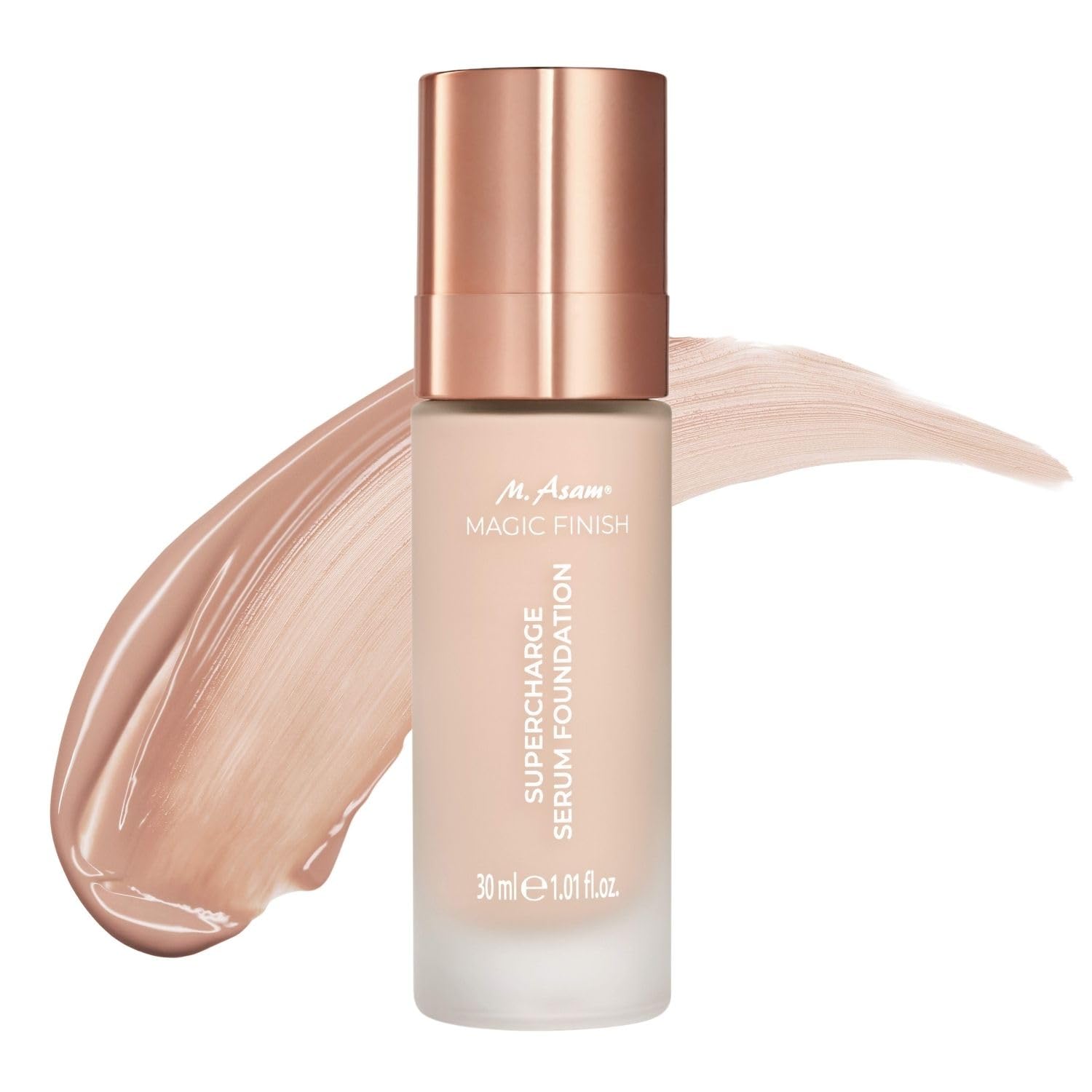 M. Asam MAGIC FINISH Supercharge Serum Foundation Rose Fair (1.01 Fl Oz) - Moisturizing Make Up & Firming Face Serum In One, Ant