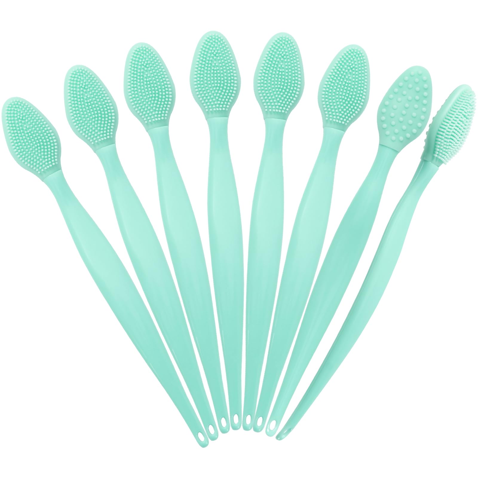 Beomeen Silicone Lip Scrub Brushes, 8 Pack Double-Sided Exfoliating Lip Brush Soft Silicone Lip Scrubber Exfoliator Tool Blackhe