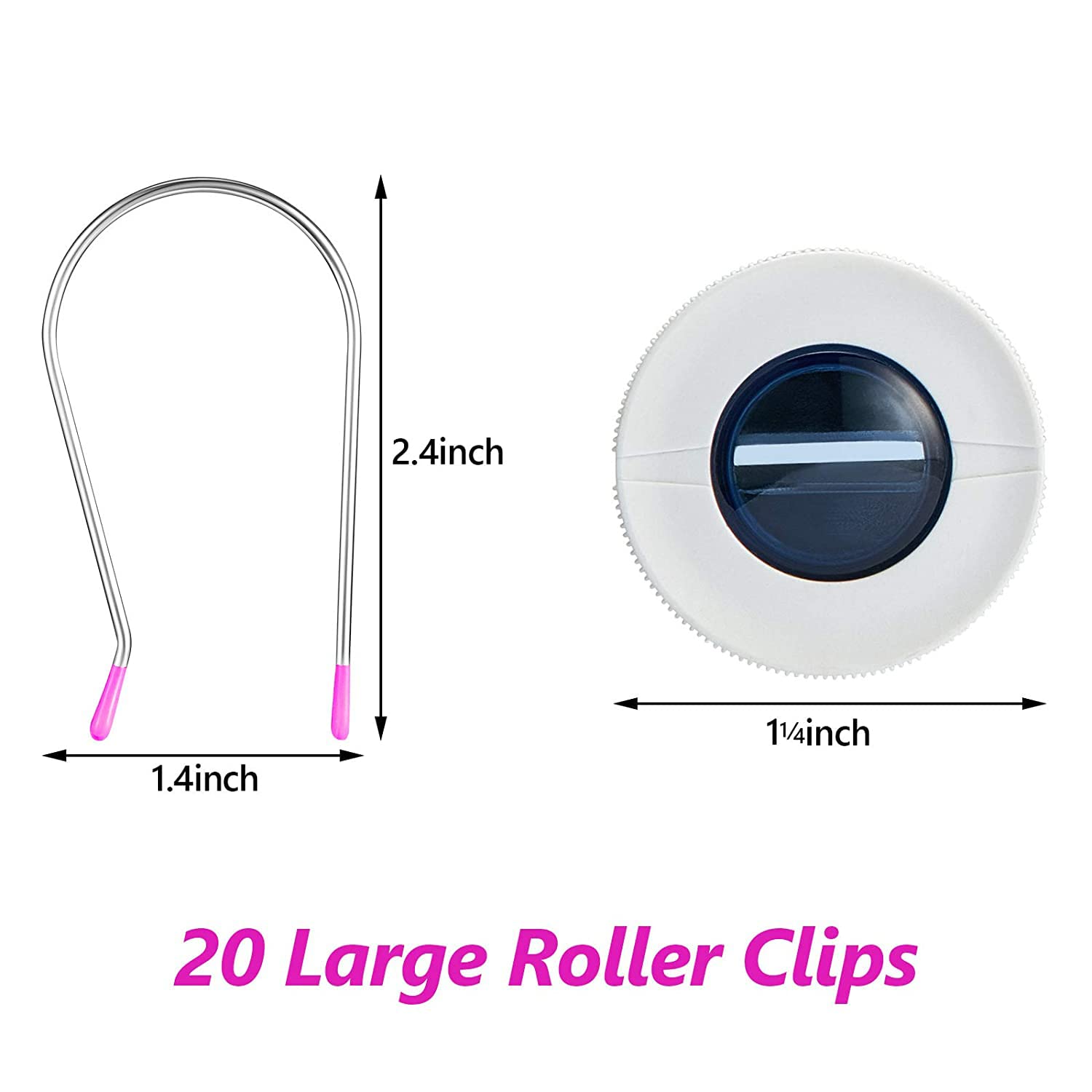 20 Pieces Assorted Hot Roller Clips Replacements, Fits Most Sized Rollers Curlers (Large)