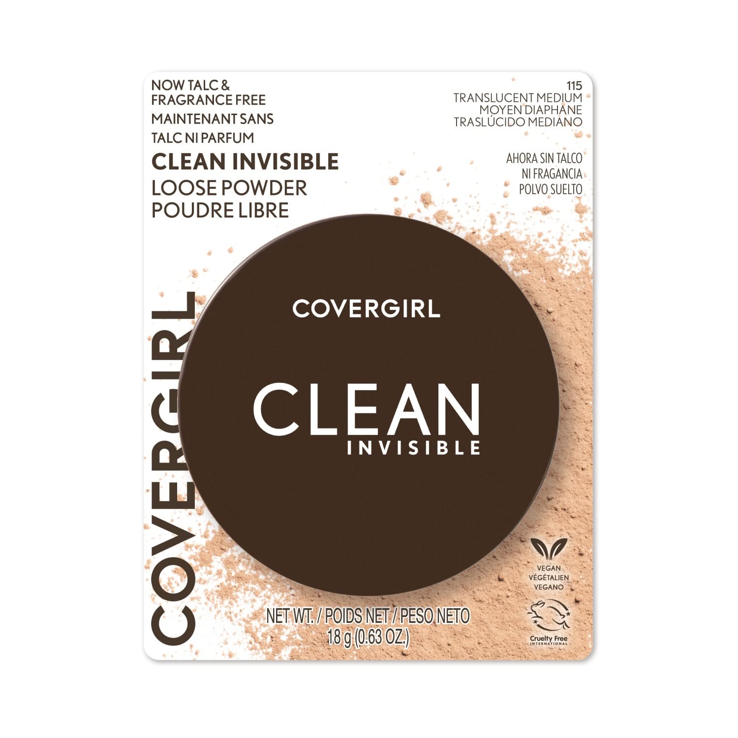 Covergirl Clean Invisible Loose Powder - Loose Powder, Setting Powder, Vegan Formula - Translucent Medium, 20G (0.7 Oz) (Pack Of