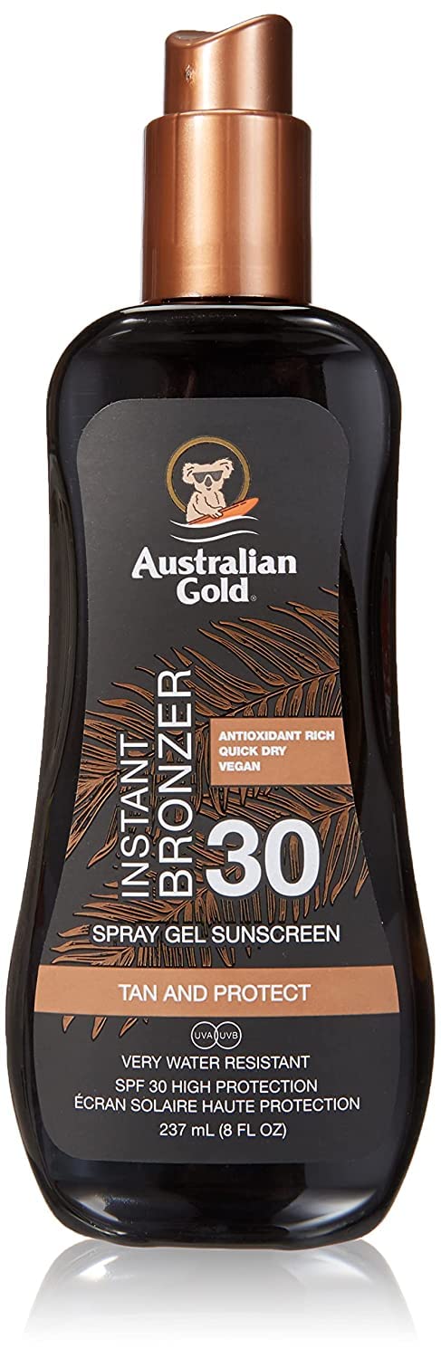 Australian Gold Spf#30 Spray Gel With Bronzer 8 Ounce (237ml) (3 Pack)