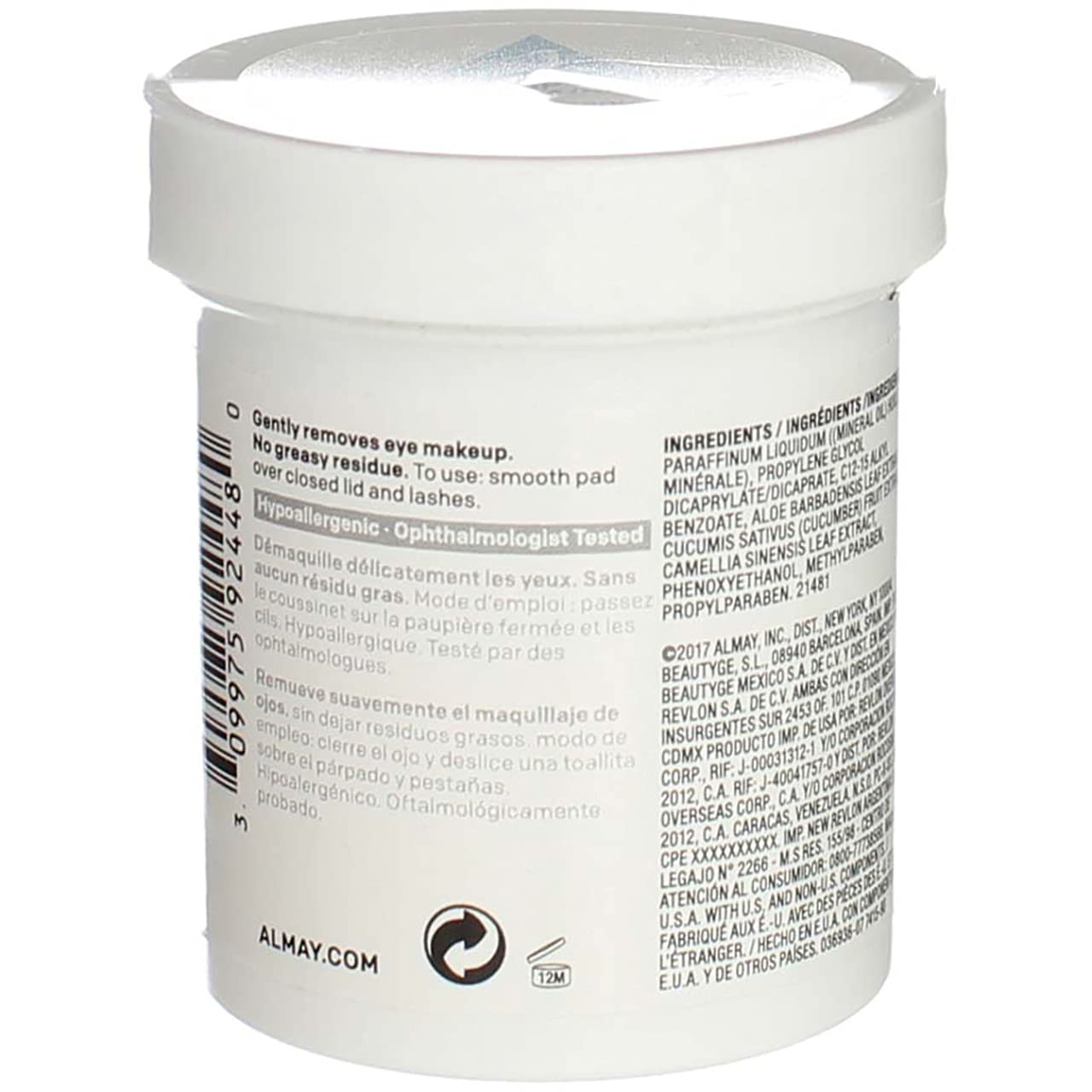 Almay Longwear And Waterproof Eye Makeup Remover Pads, 80 Count (Pack Of 4)