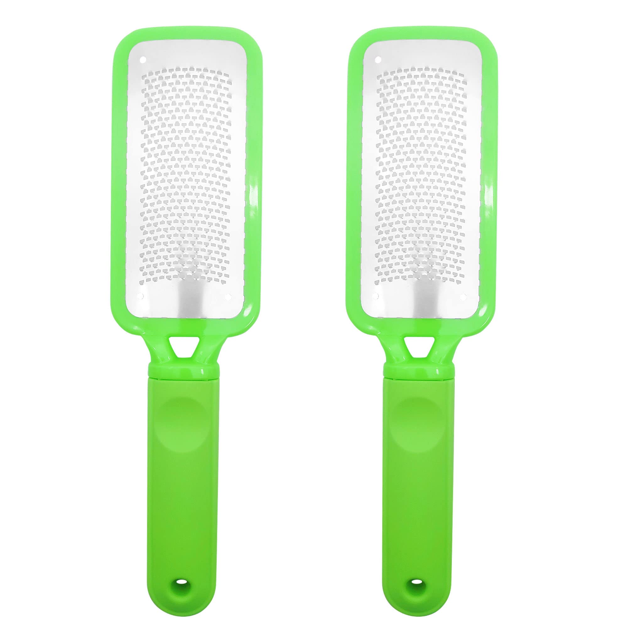 Professional Foot Files Kit 2pcs,Foot Scrub Supplies,Stainless Steel Foot Files - Green