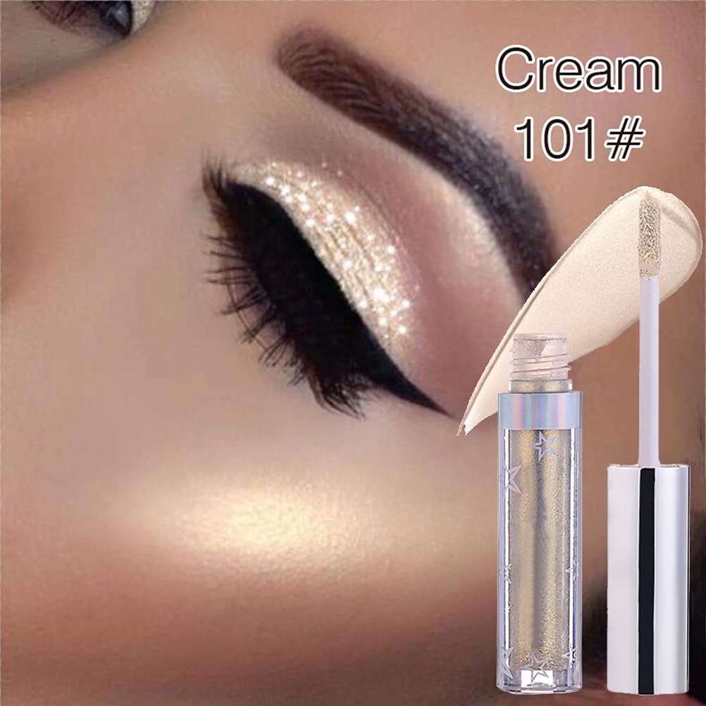 Hotiary Glitter Liquid Eyeshadow, Metallic Glitter Shimmer Sparkling Eye Shadow, Long Lasting Waterproof High Pigments Sparkle E