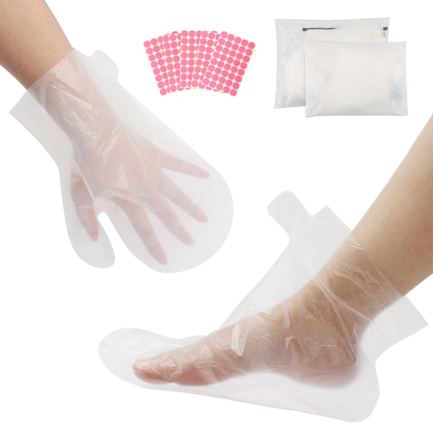 Segbeauty Paraffin Wax Liners, 200Pcs Larger And Thicker Plastic Hand And Foot Bags, Plastic Paraffin Bath Mitt Glove And Sock L